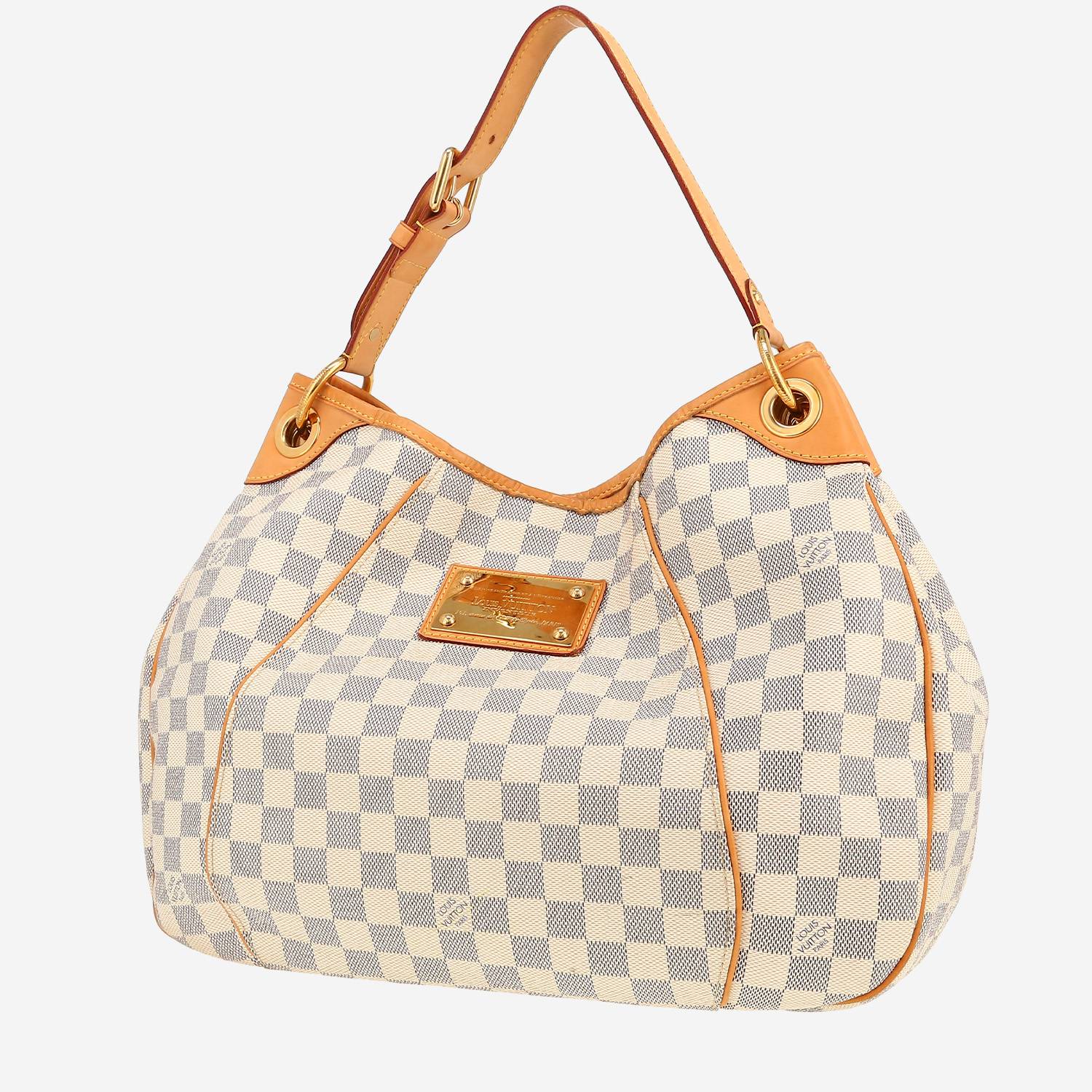 Sac à main Louis Vuitton  Galliera en toile damier azur et cuir naturel
