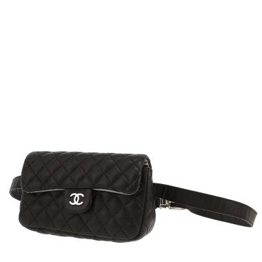 Bolsito-cinturón Chanel  Pochette ceinture en cuero acolchado negro