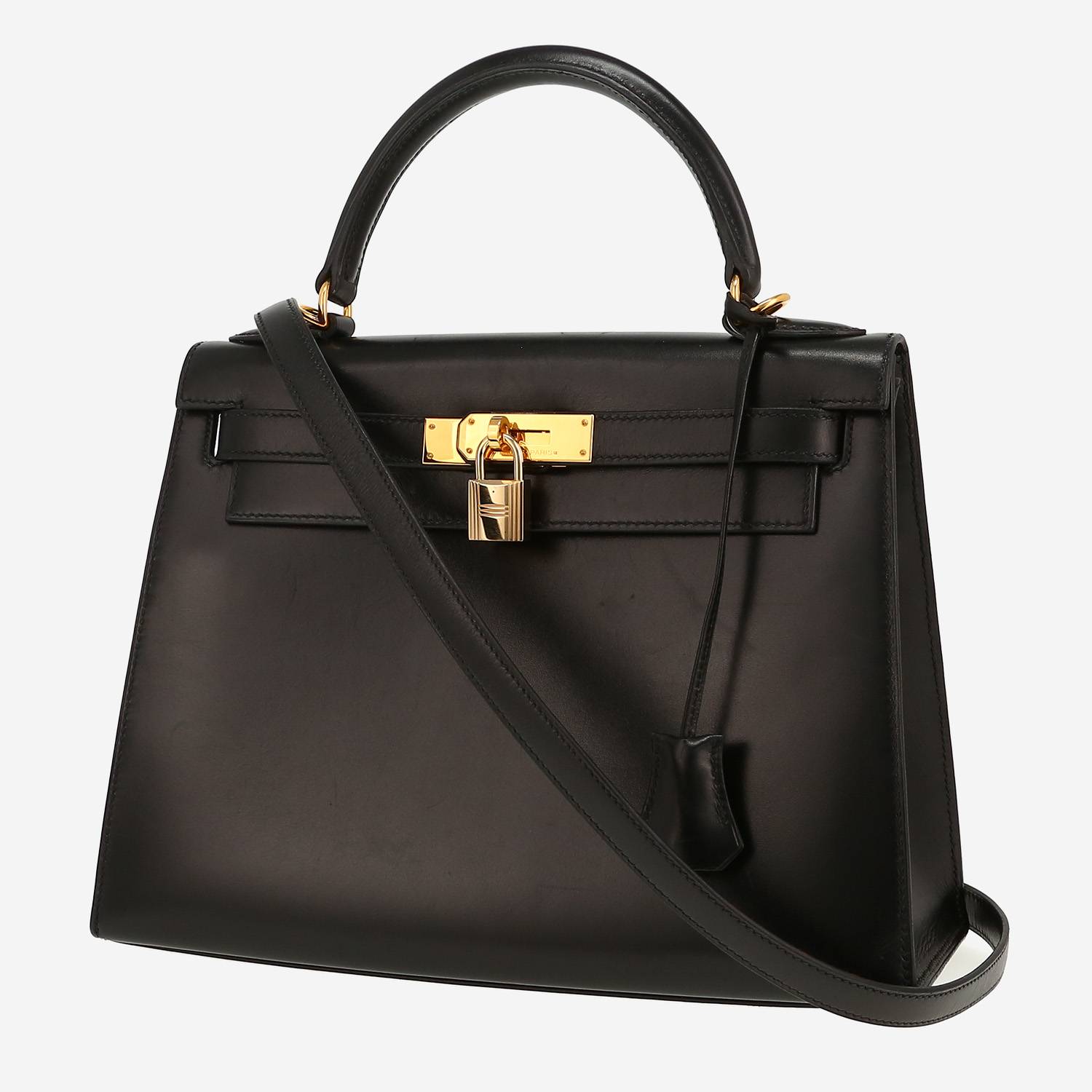 Hermès  Kelly 28 cm handbag  in black box leather
