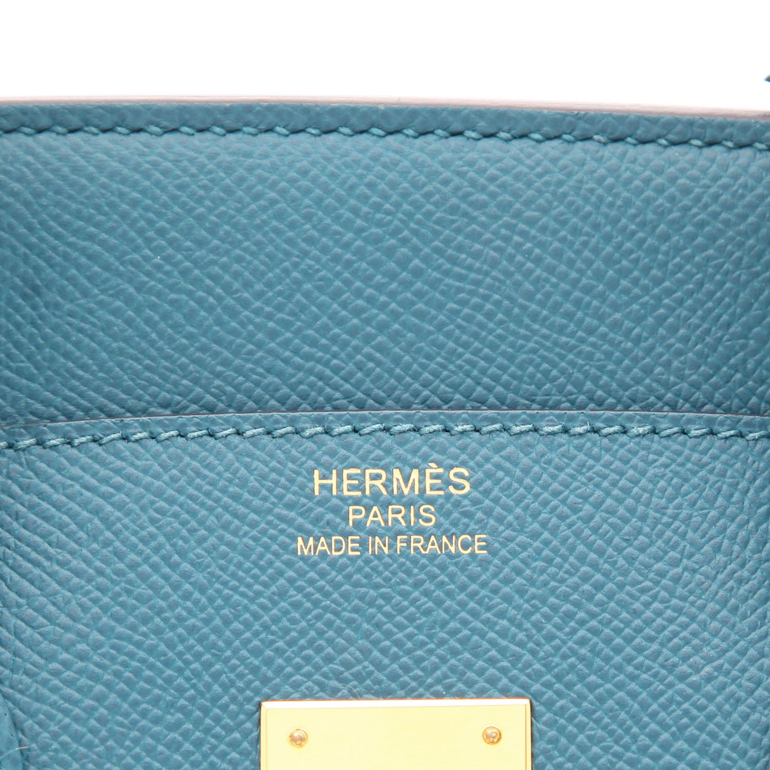 Sac à main Hermès  Birkin 35 cm en cuir epsom bleu Colvert - Detail D2
