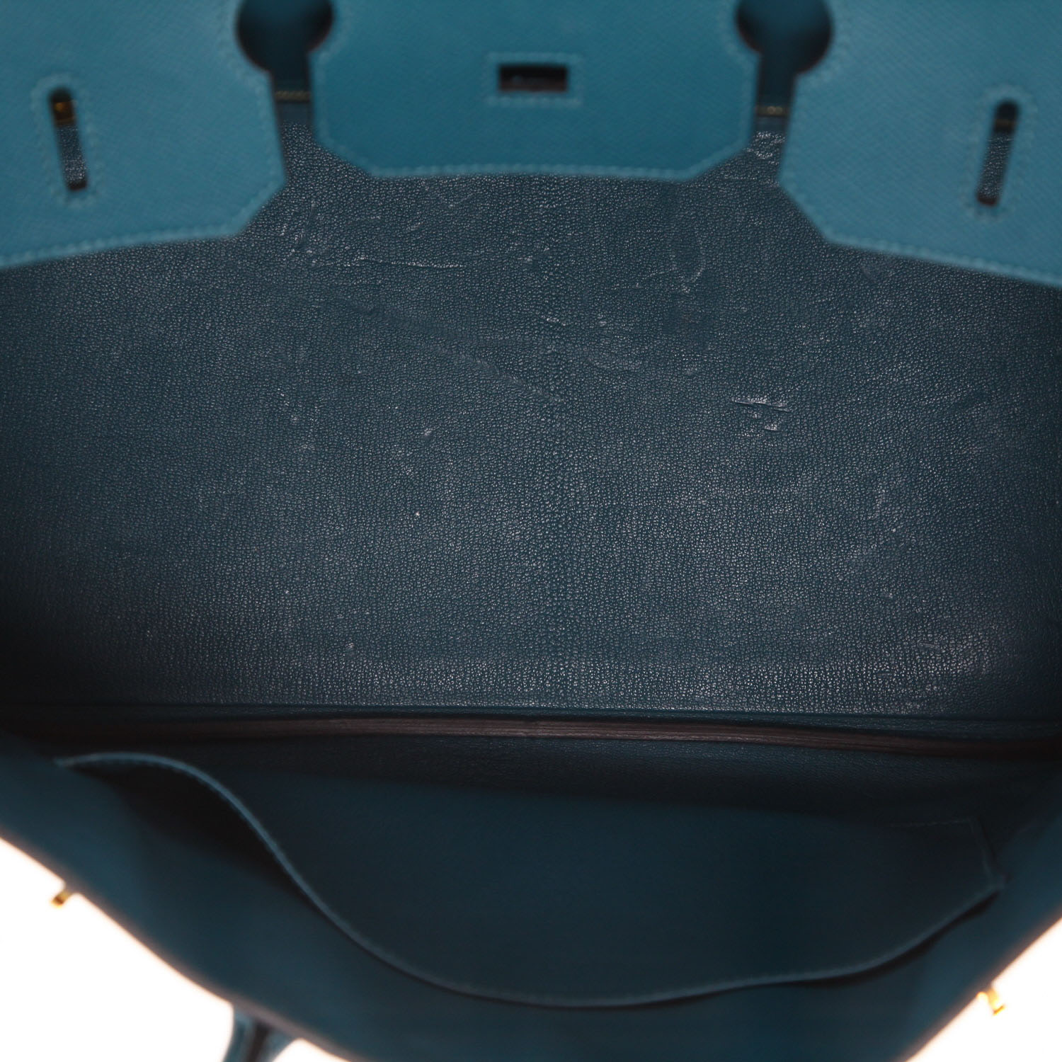 Bolso de mano Hermès  Birkin 35 cm en cuero epsom azul Colvert - Detail D3