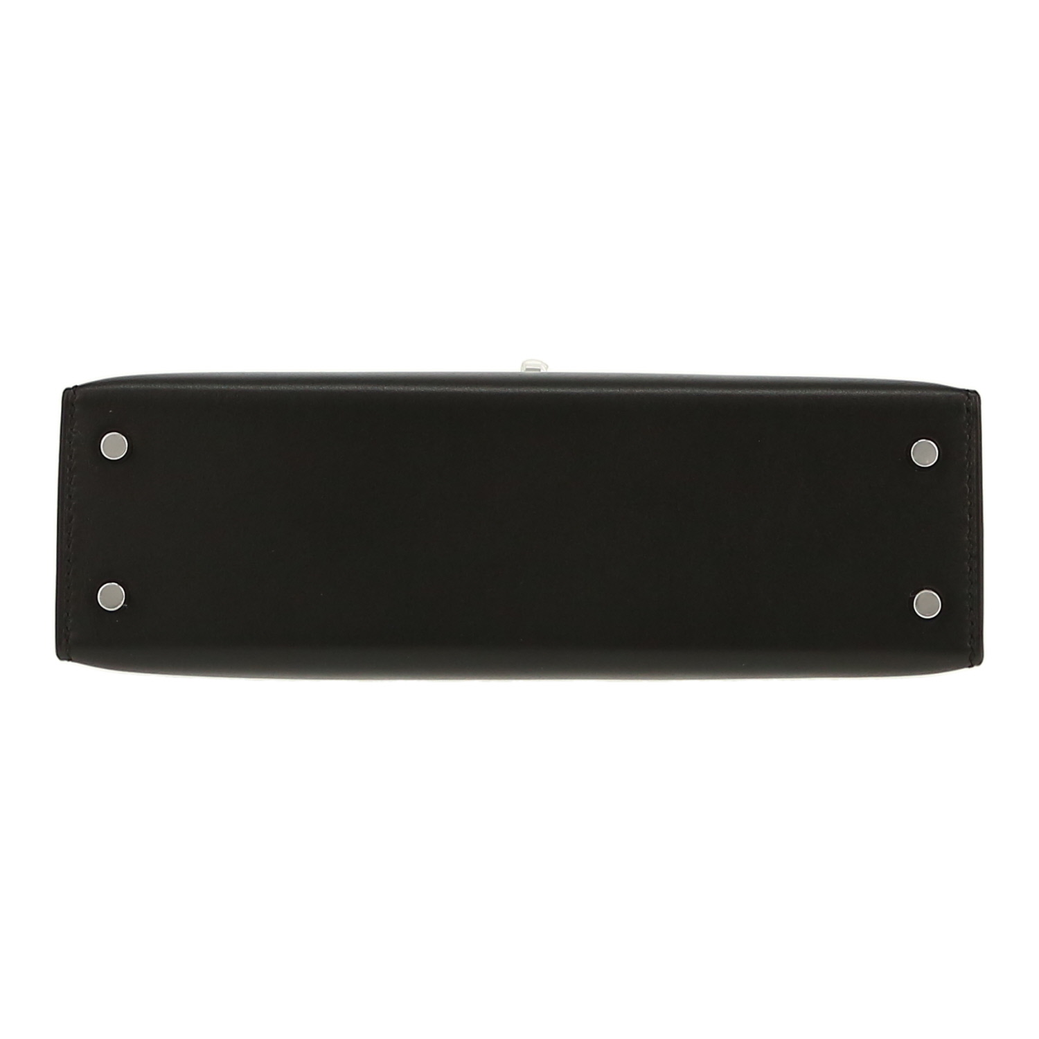 Hermès  Kelly 20 cm Cheval De Bois handbag  in black Tadelakt leather - Detail D1