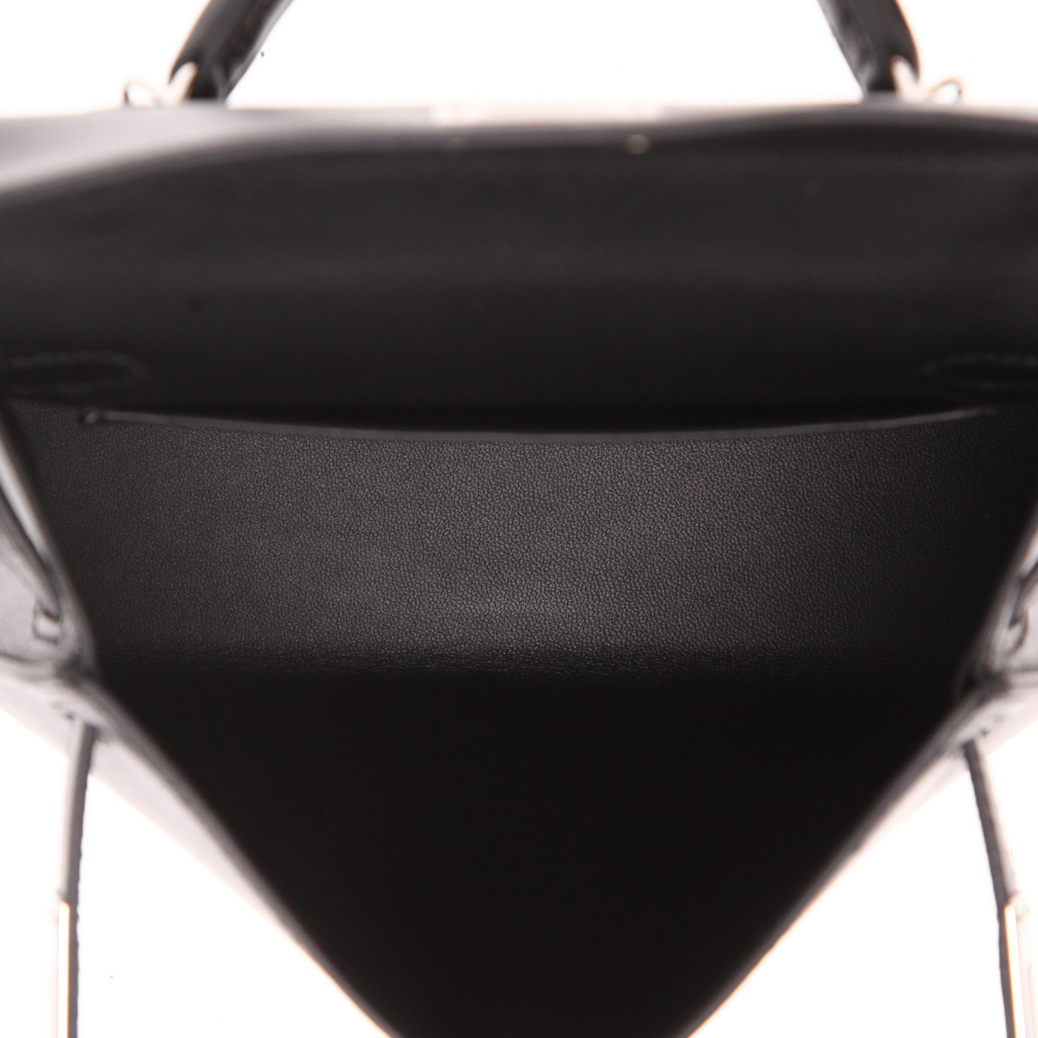 Borsa Hermès  Kelly 20 cm Cheval De Bois in pelle Tadelakt nera - Detail D3