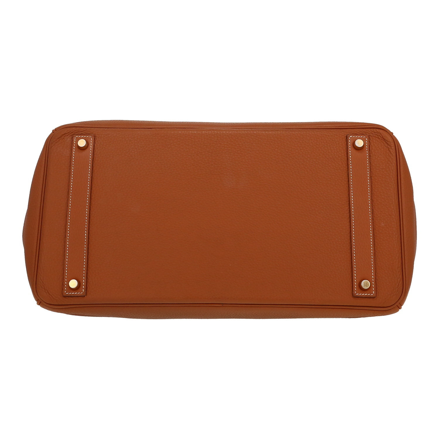 Bolso de mano Hermès  Birkin 40 cm en cuero togo color oro - Detail D1