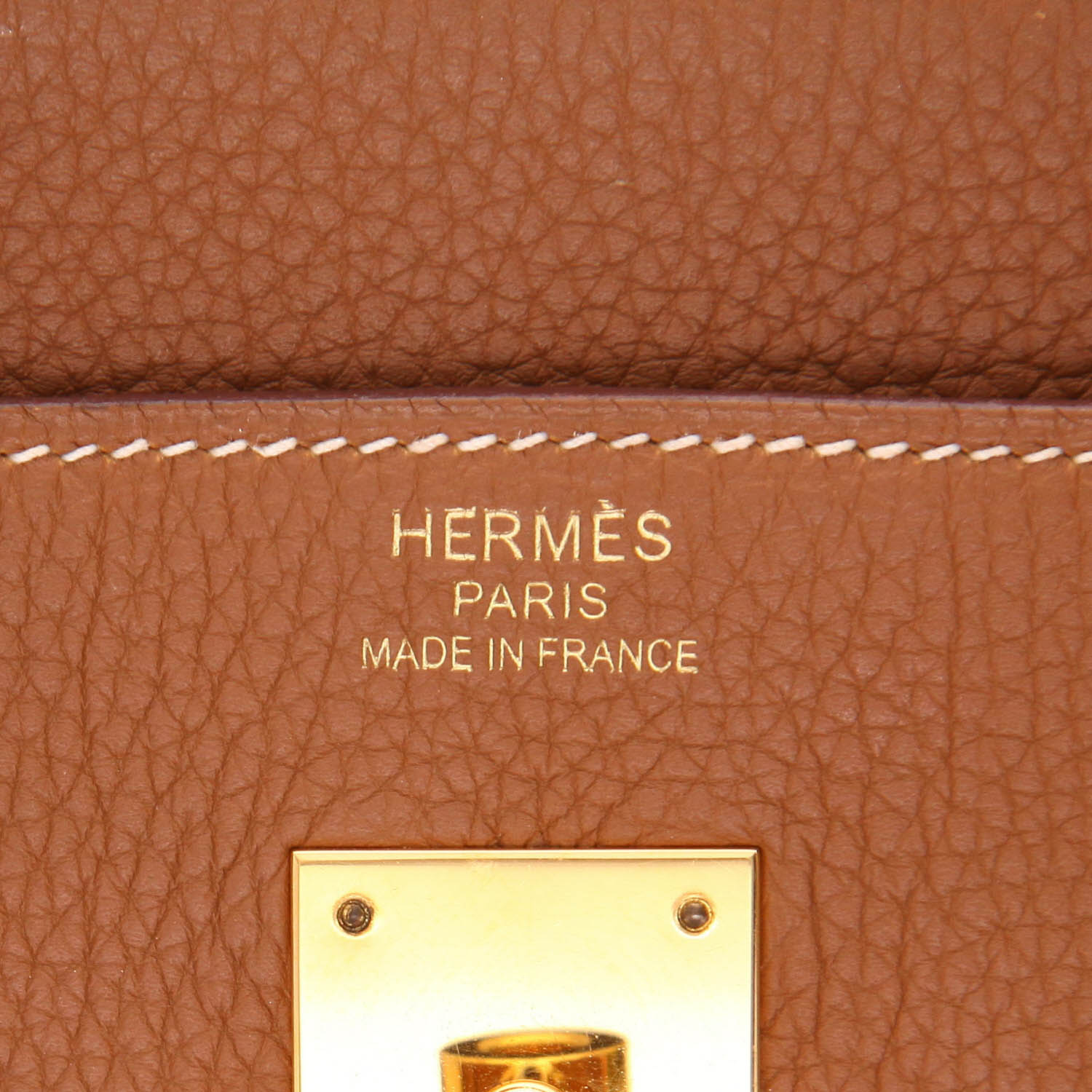 Sac à main Hermès  Birkin 40 cm en cuir togo gold - Detail D2
