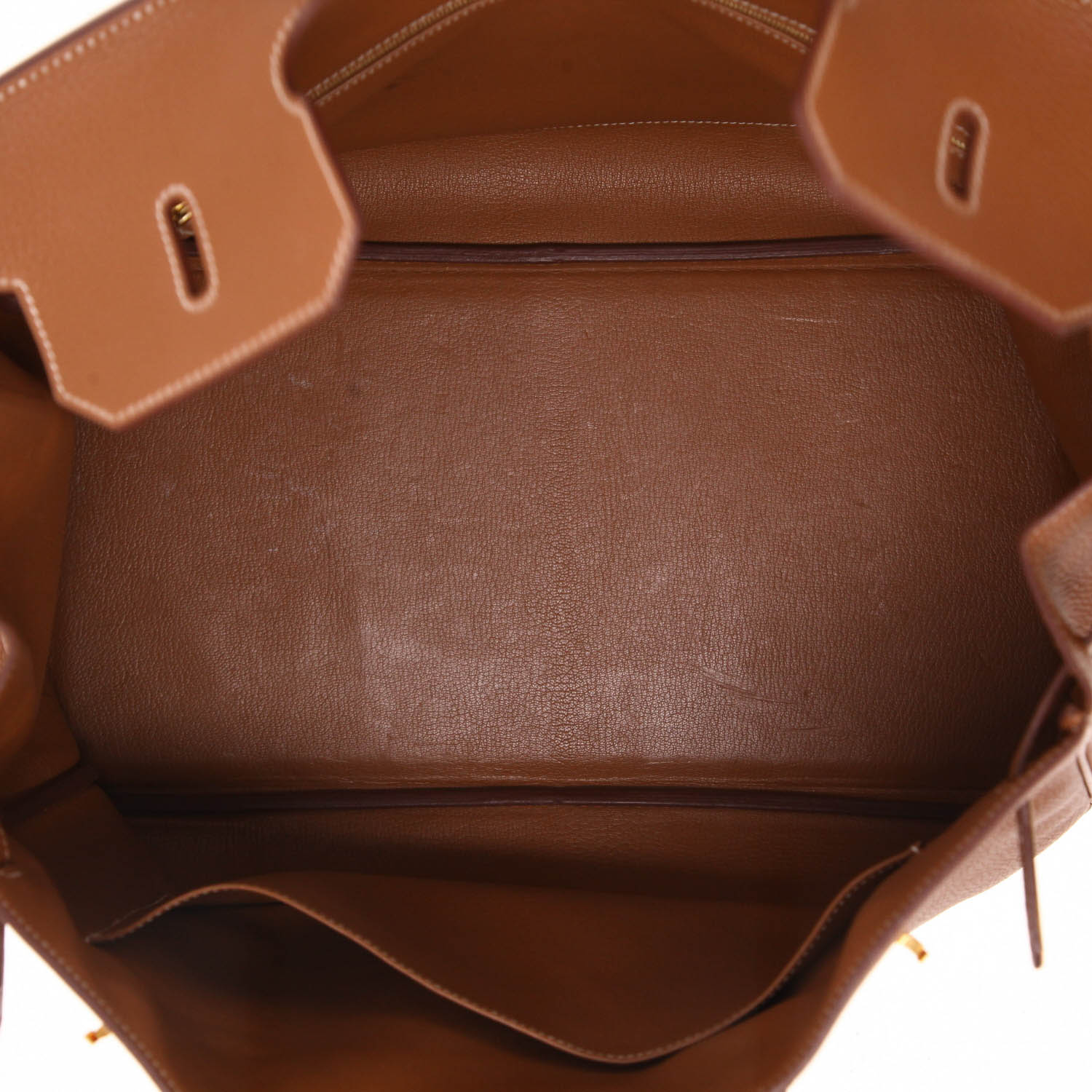 Bolso de mano Hermès  Birkin 40 cm en cuero togo color oro - Detail D3