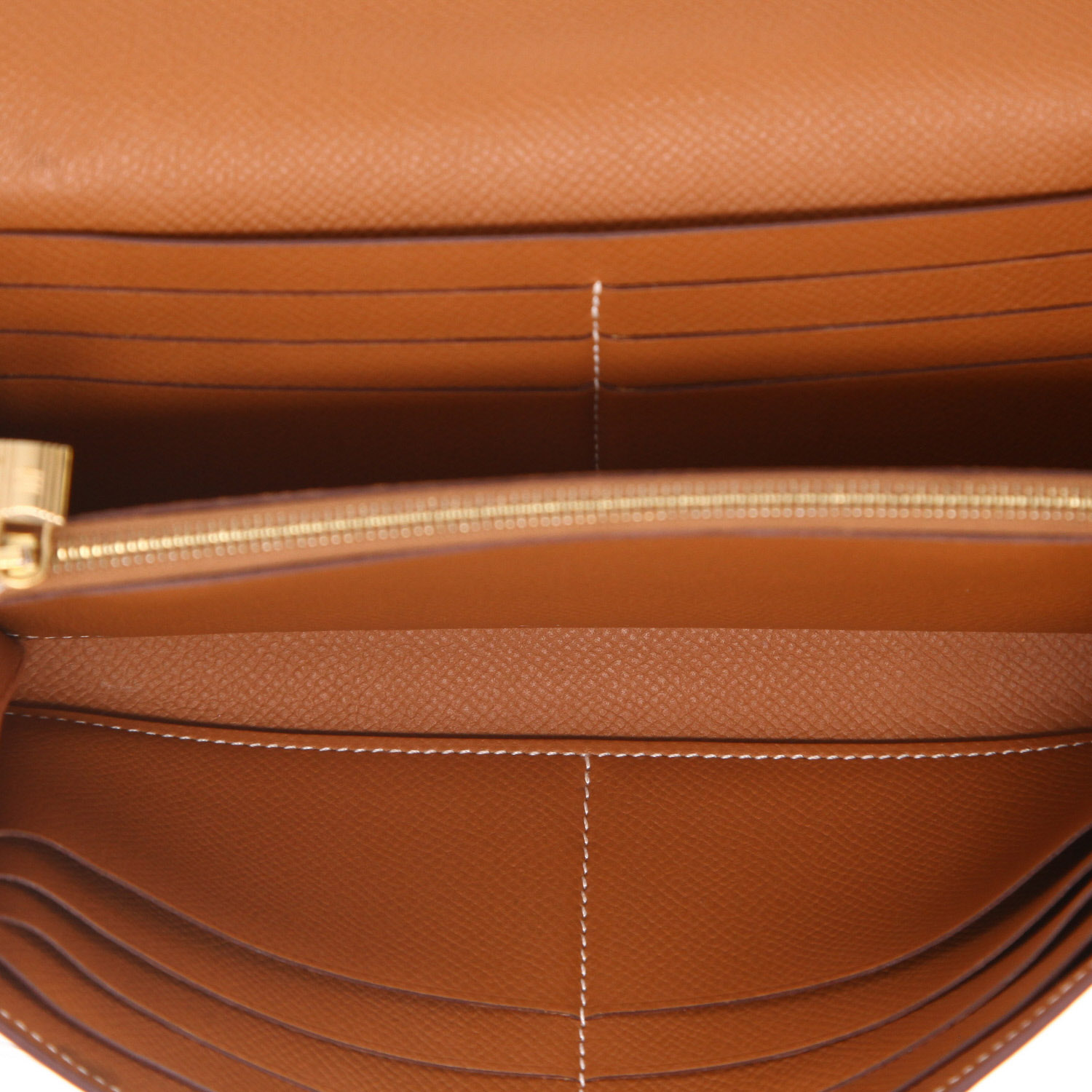 Portefeuille Hermès  Kelly wallet en cuir epsom gold - Detail D3
