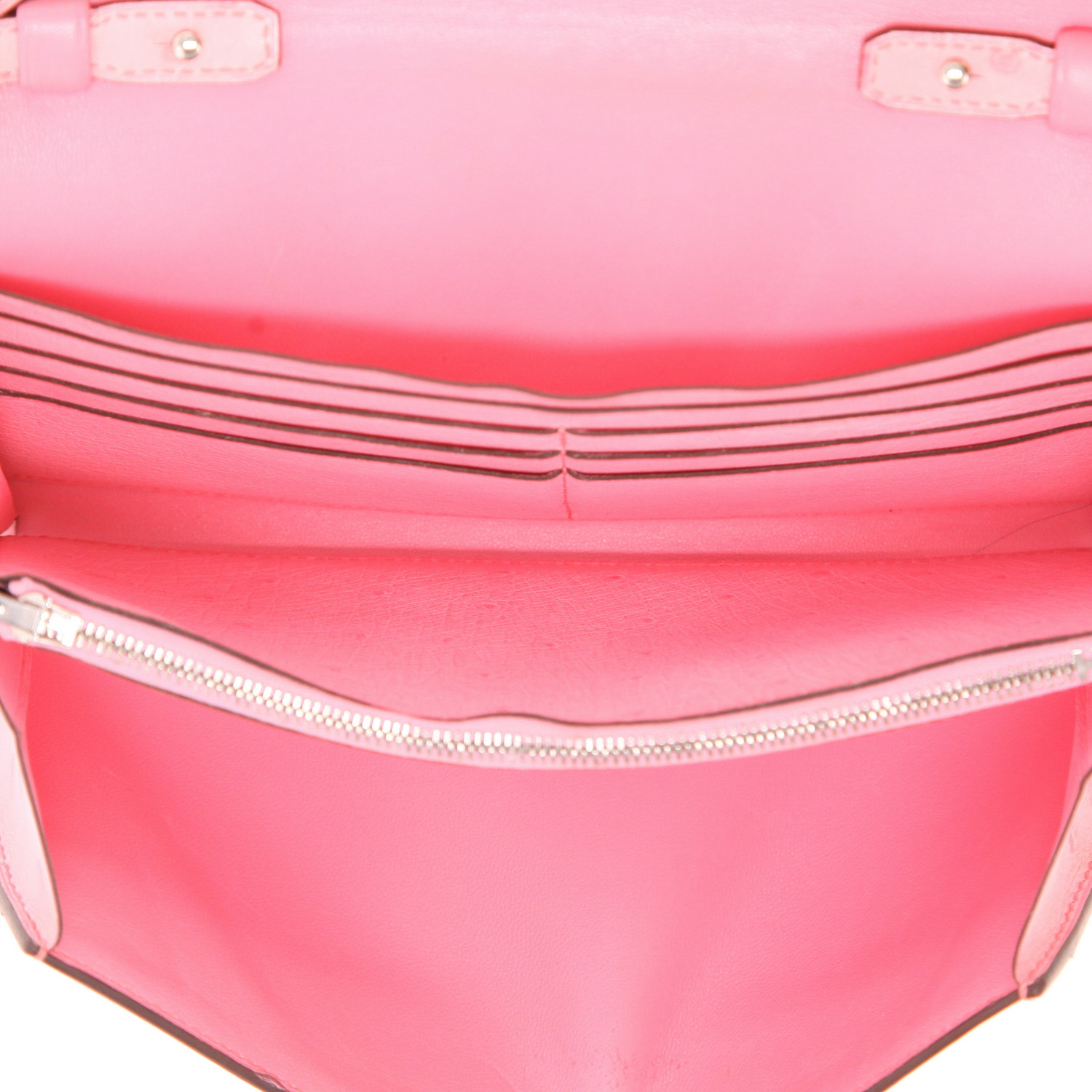 Borsa a tracolla Hermès  Constance Long To Go in struzzo Rose Bubblegum - Detail D3