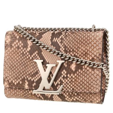 Sac bandoulière Louis Vuitton  Louise en python beige et rose