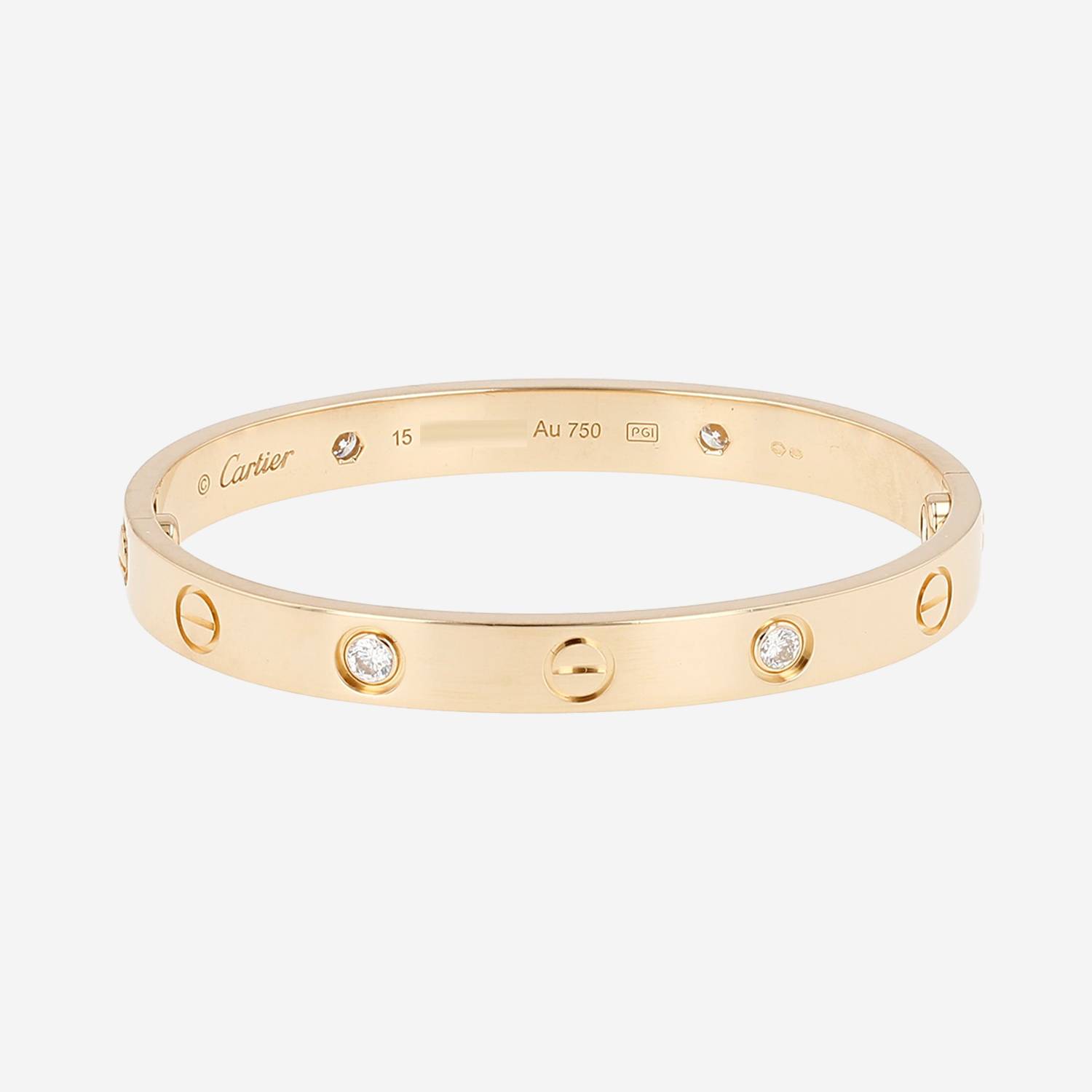 Cartier Love 4 diamants bracelet in yellow gold and diamonds