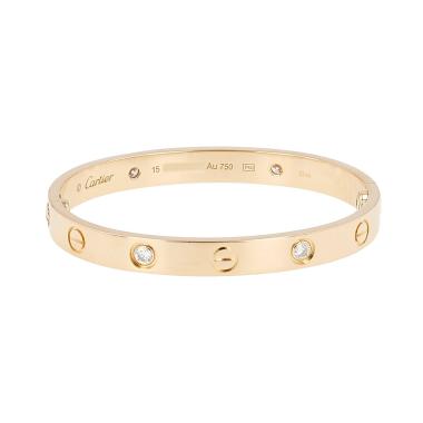 Bracciale Cartier Love 4 diamants in oro giallo e diamanti