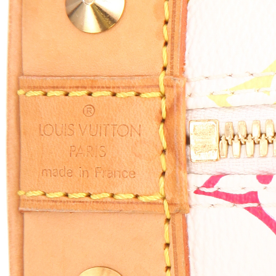 Louis Vuitton Alma Limited Edition handbag in multicoloured and Blanc coated Monogram canvas and natural leather - Detail D2