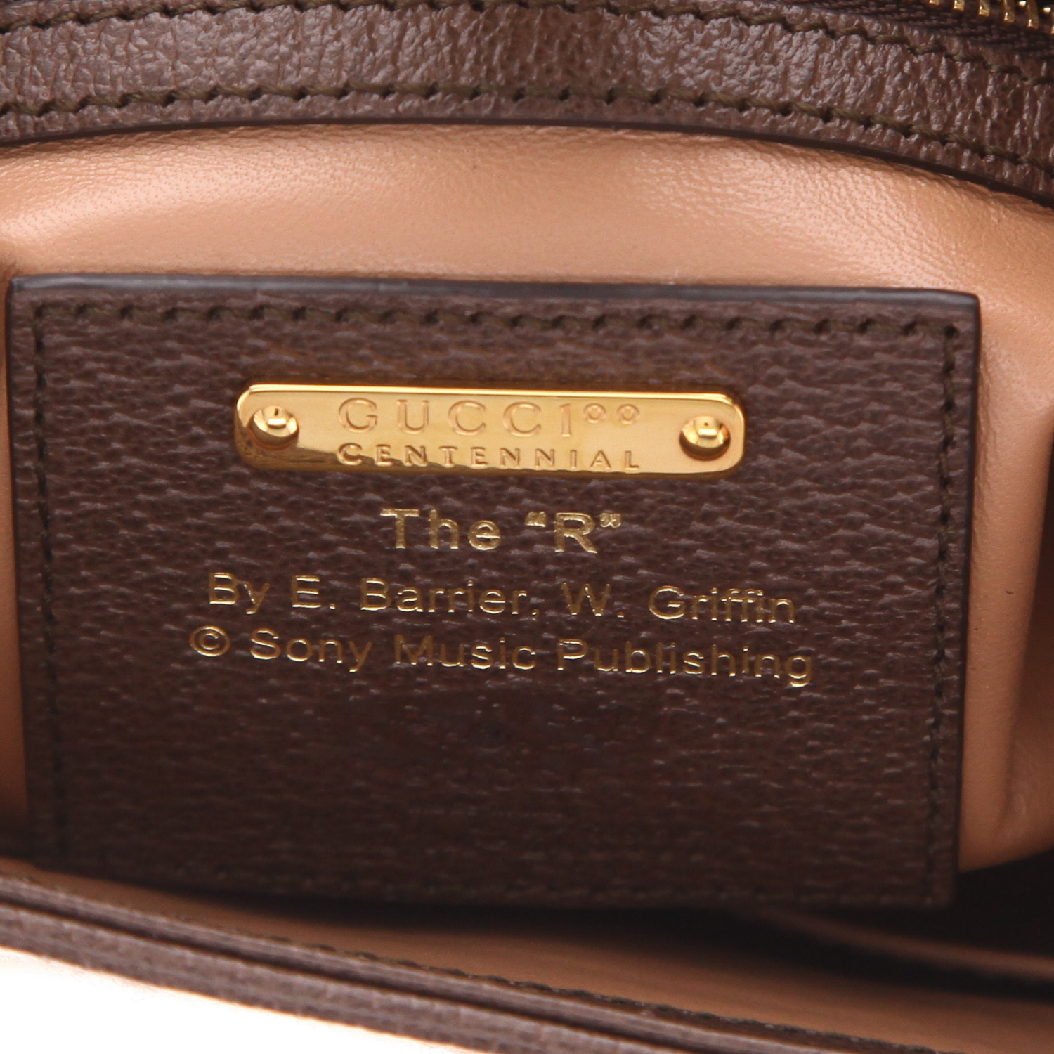 Bolso bandolera Gucci  Jackie Centennial Music en lona beige y cuero marrón - Detail D2