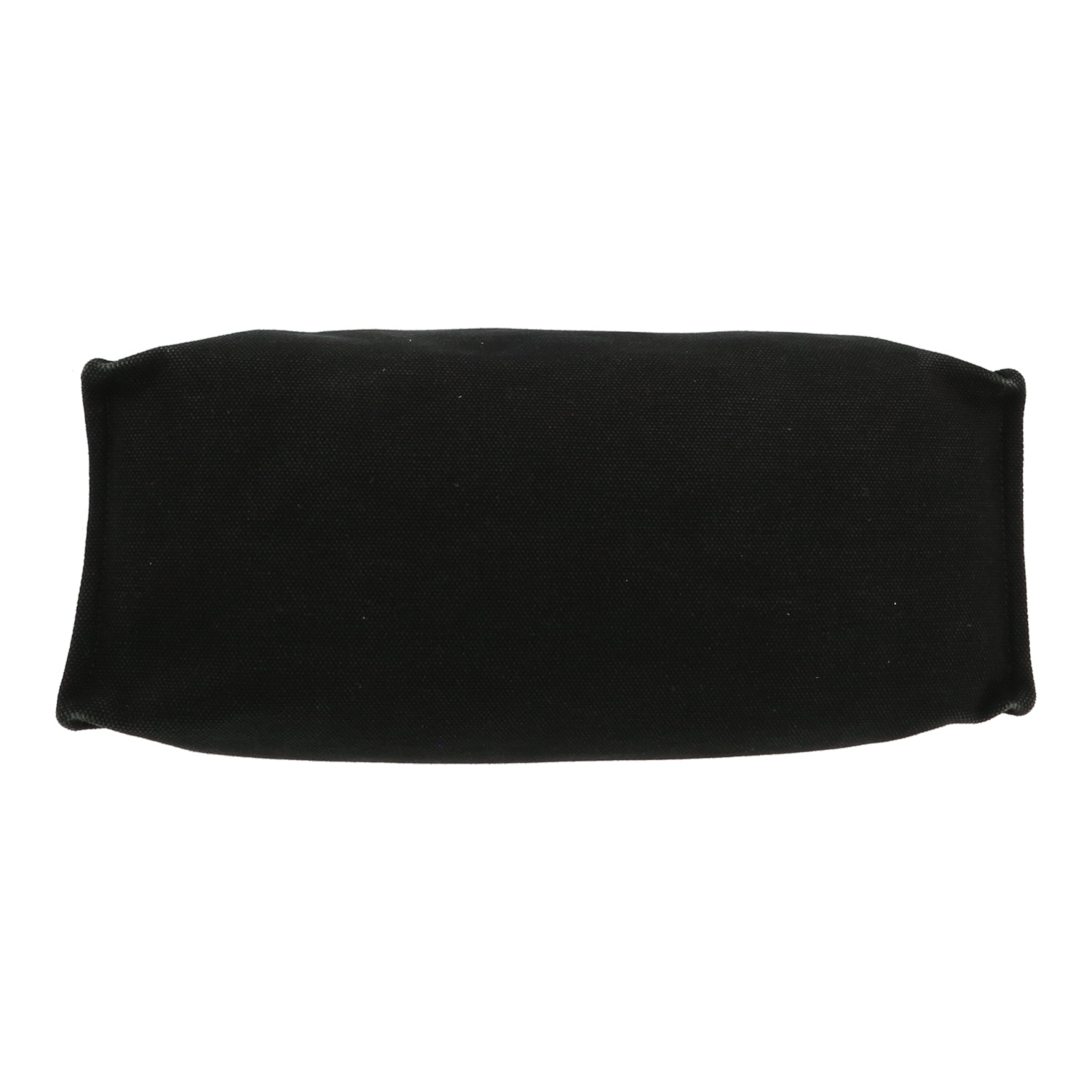 Hermès Etrivière tote bag in black canvas and brown leather - Detail D1