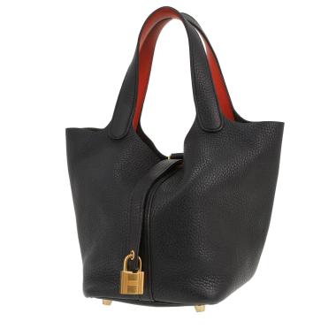 Borsa Hermès  Picotin 18 cm in pelle taurillon clemence blu indaco