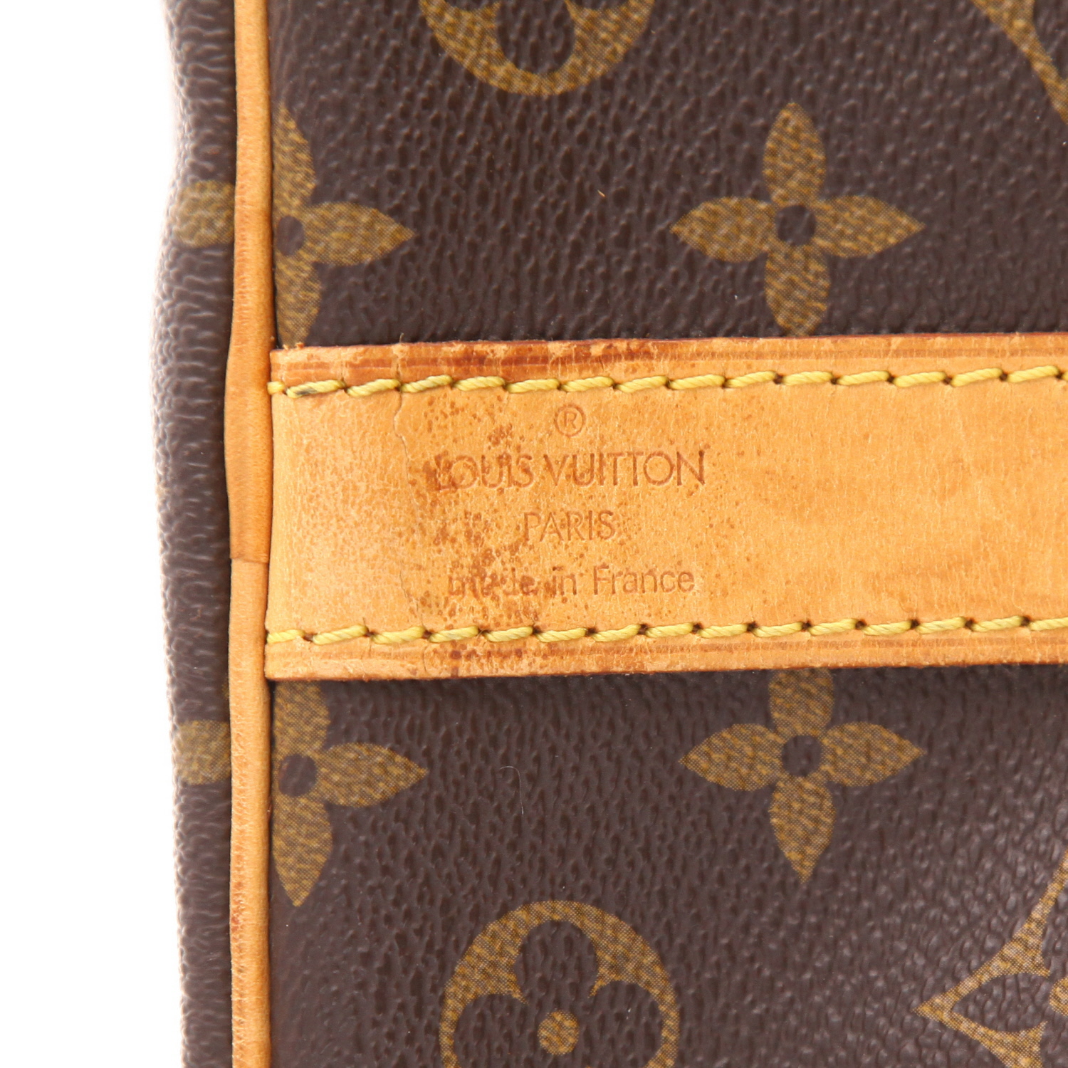 Louis Vuitton Keepall 50 travel bag in brown Monogram canvas and natural leather - Detail D2