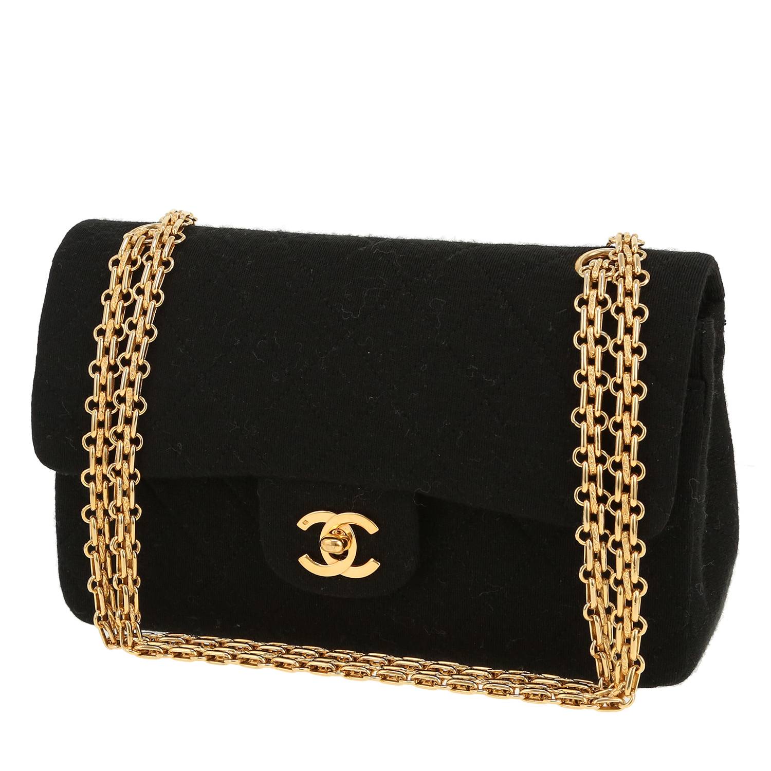 Chanel Timeless Petit Jersey Noir 1988 – Sac Occasion Chanel Timeless Petit Jersey Noir 1988 – Sac Occasion