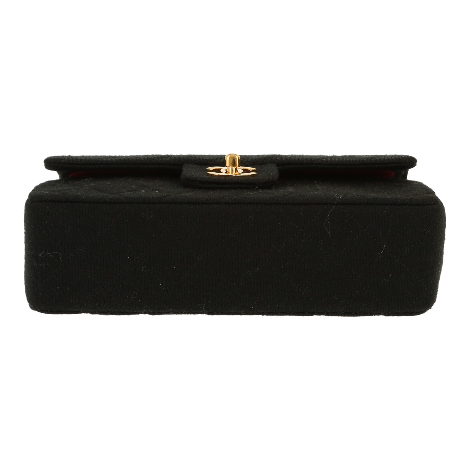 Chanel  Timeless Petit handbag  in black jersey canvas - Detail D1