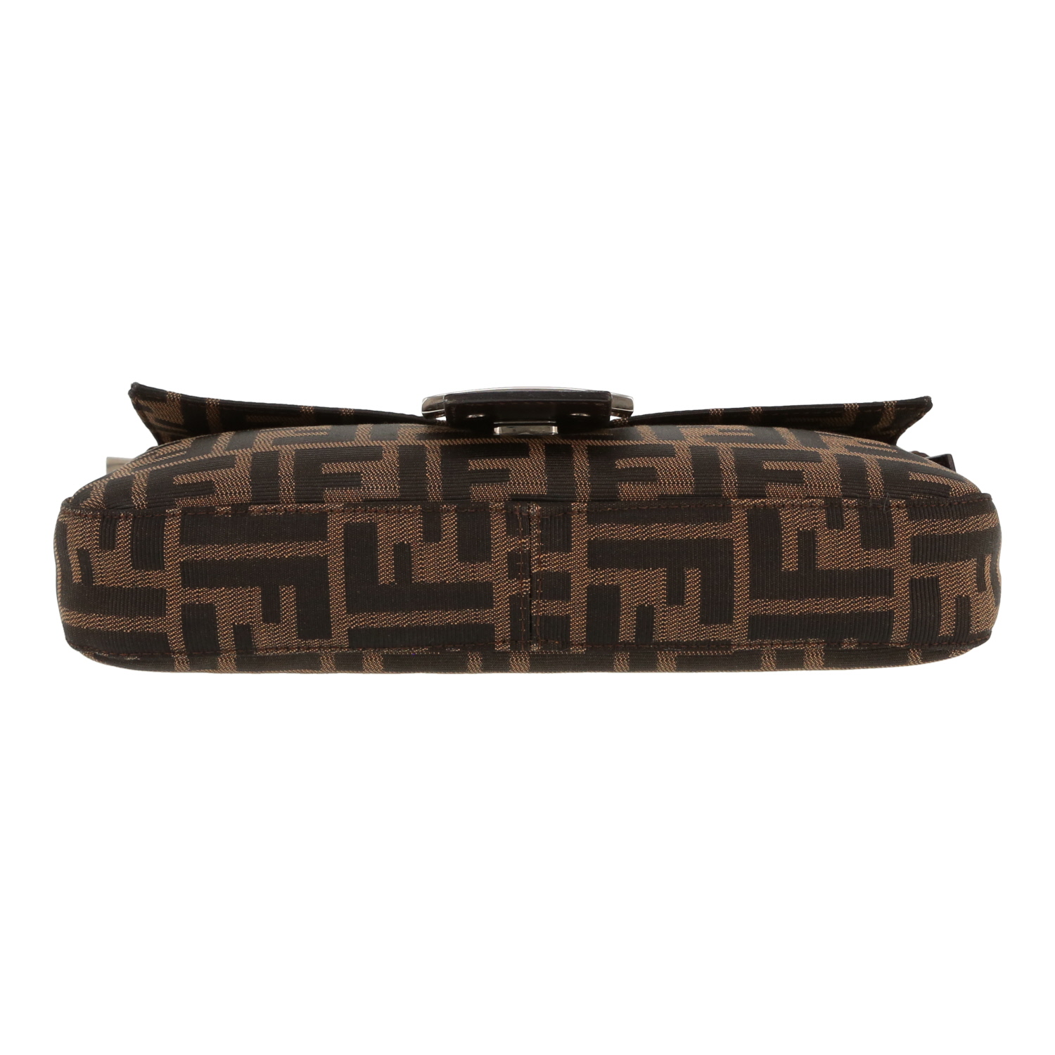 Sac à main Fendi  Baguette en toile siglée marron et cuir marron - Detail D1