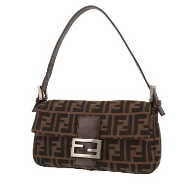 Bolso de mano Fendi  Baguette en lona monogram marrón y cuero marrón