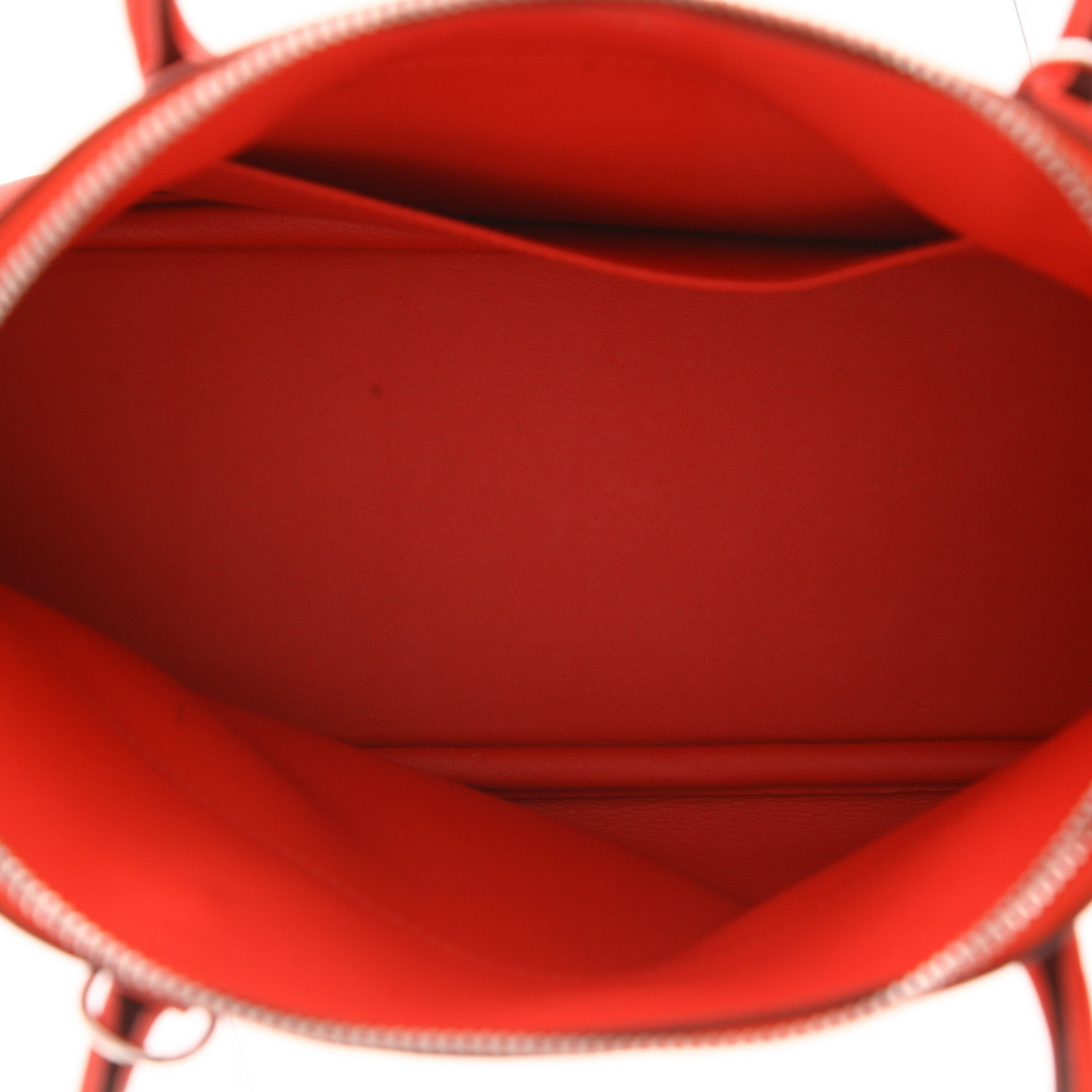 Hermès  Bolide 25 cm handbag  in red Tomate Swift leather - Detail D3