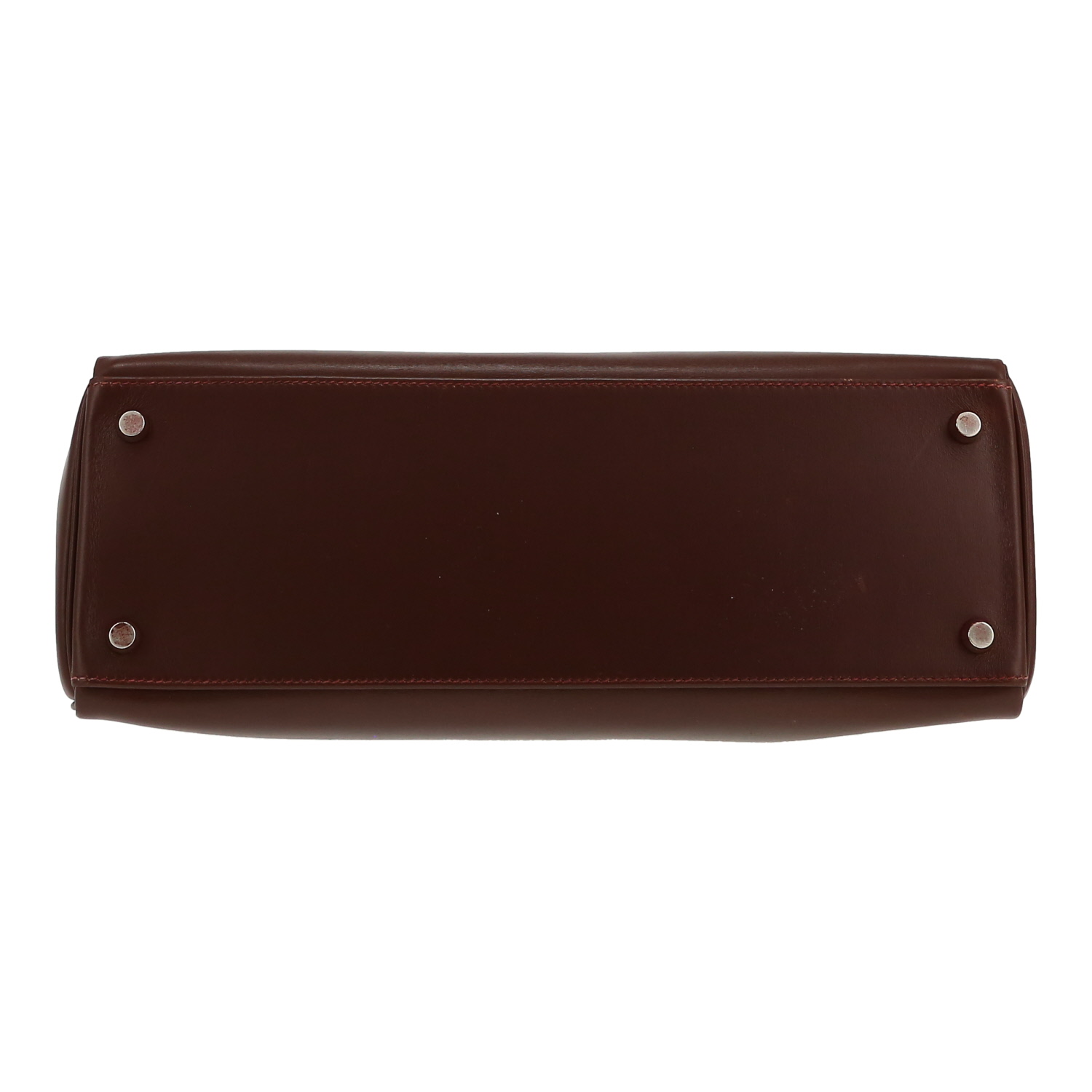 Hermès  Kelly 32 cm handbag  in brown box leather - Detail D1