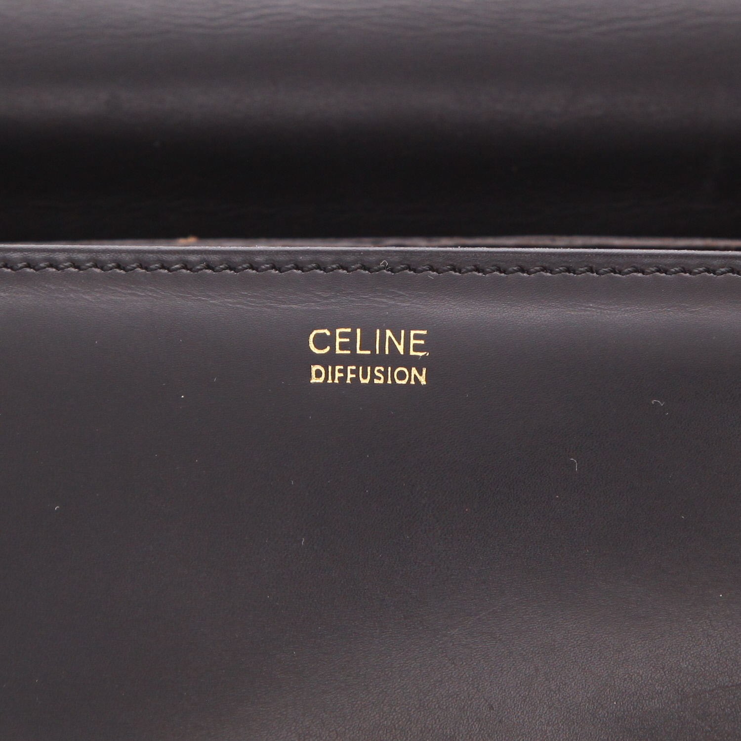 Bolso para llevar al hombro o en la mano Celine  Vintage en cuero negro - Detail D2