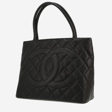 Sac à main Chanel  Medaillon en cuir grainé noir