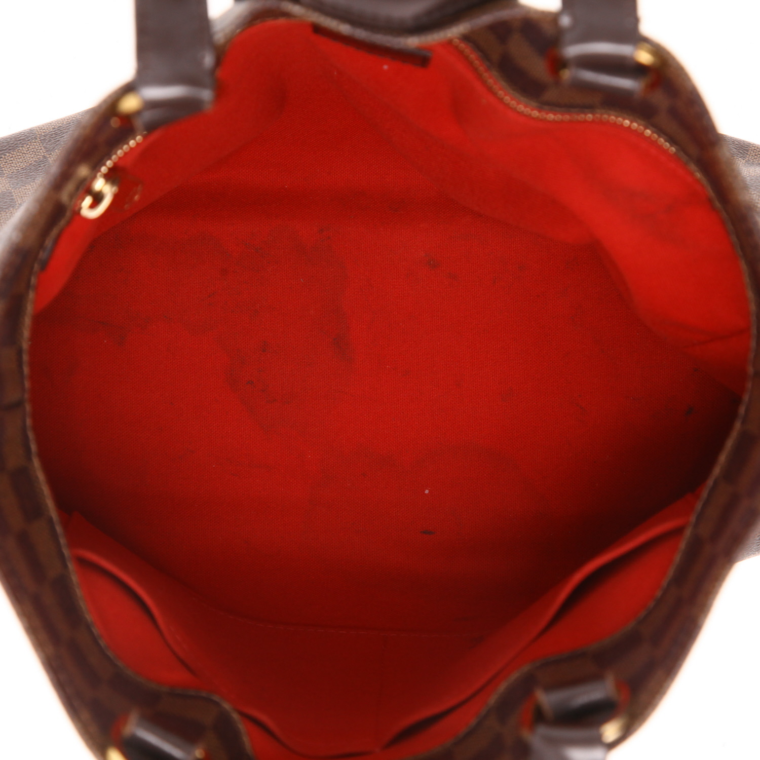 Bolso de mano Louis Vuitton  Rosebery en lona a cuadros ébano y cuero marrón - Detail D3