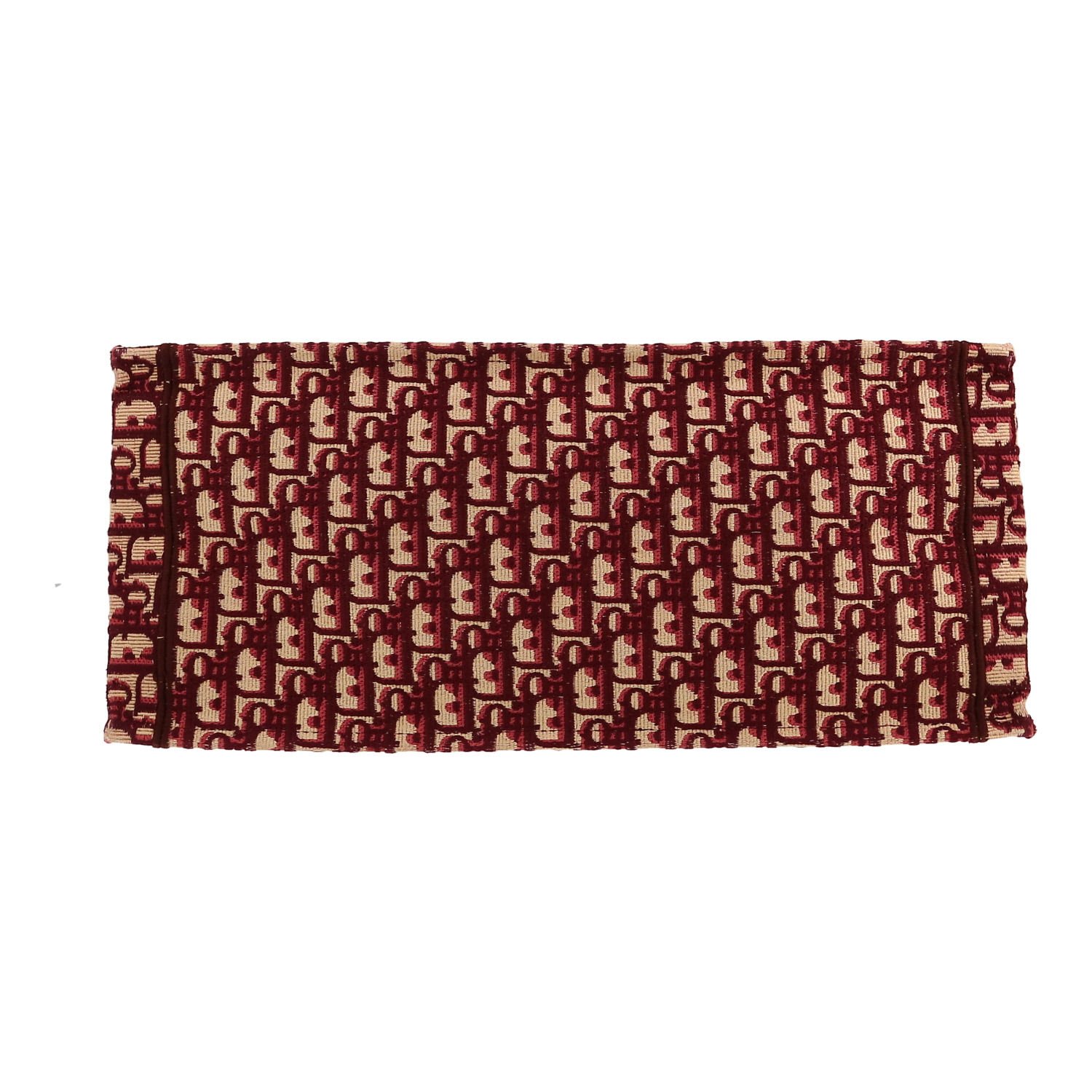 Sac cabas Dior  Book Tote en toile monogram Oblique bordeaux et beige - Detail D1