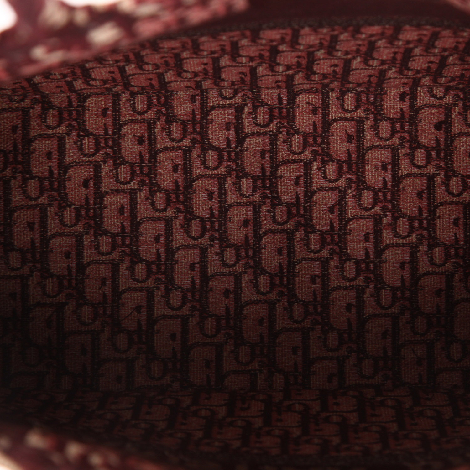 Dior  Book Tote shopping bag  in burgundy and beige monogram canvas Oblique - Detail D3