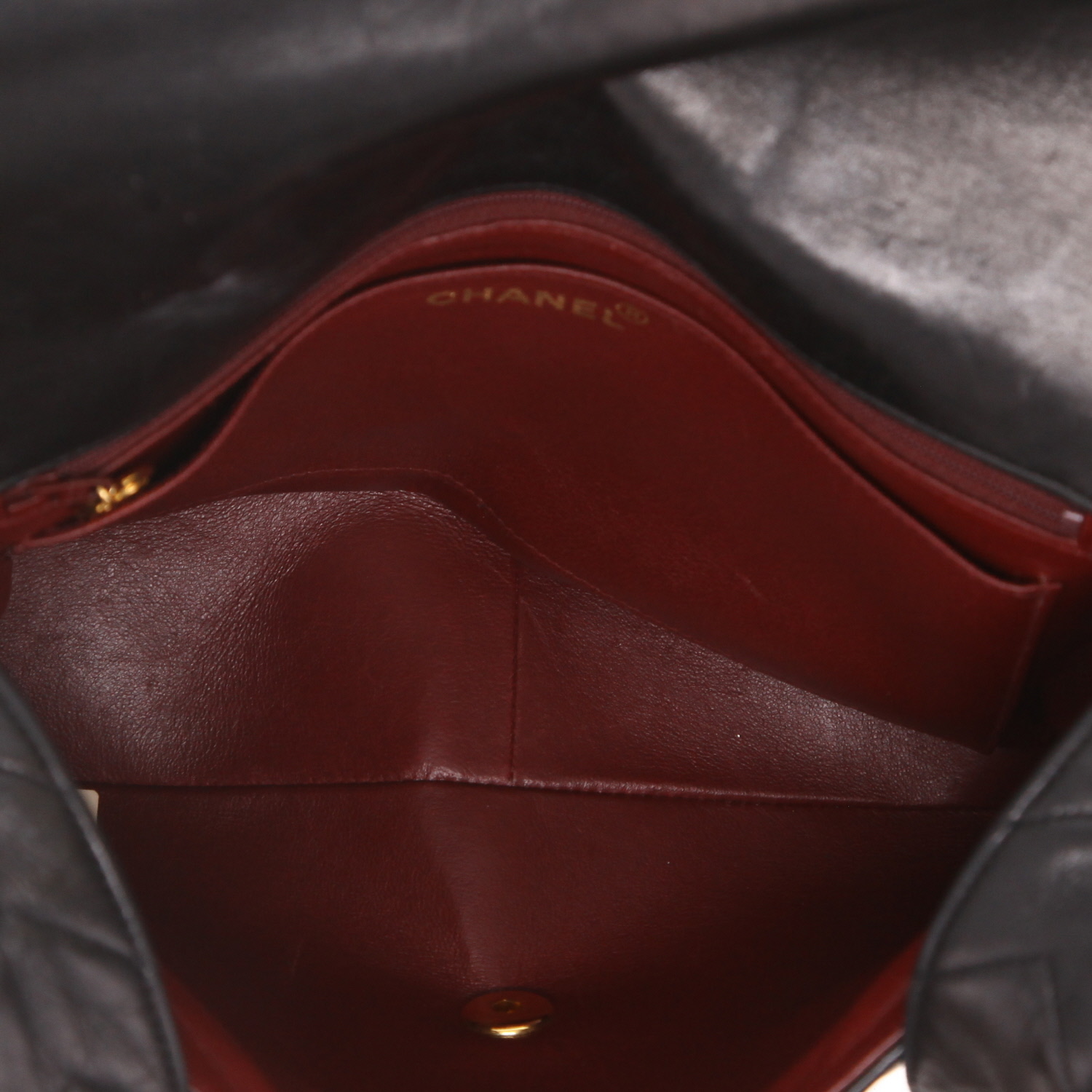 Borsa Chanel  Vintage in pelle trapuntata a zigzag nera - Detail D3