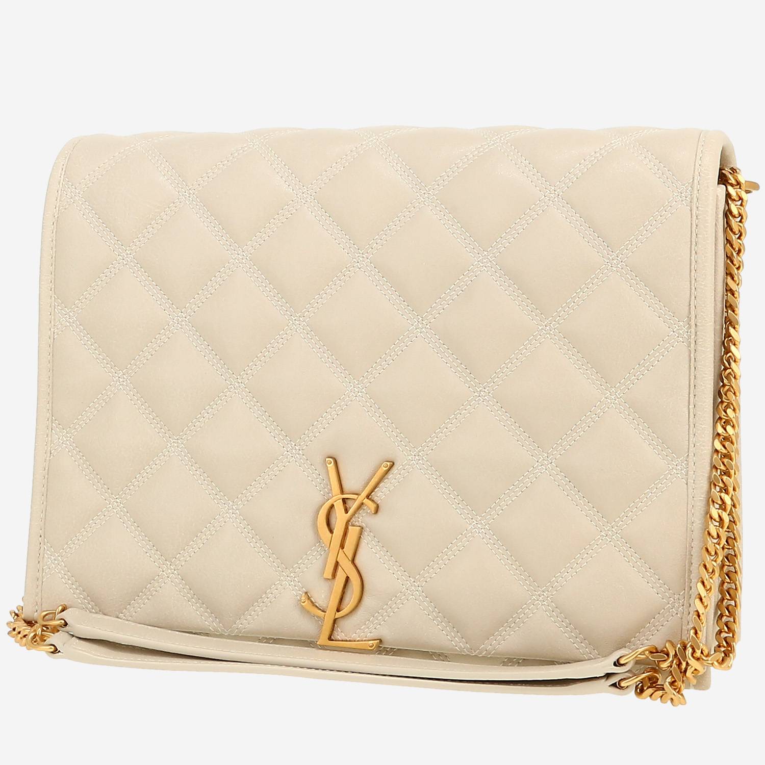 Saint Laurent  Becky handbag  in white quilted leather
