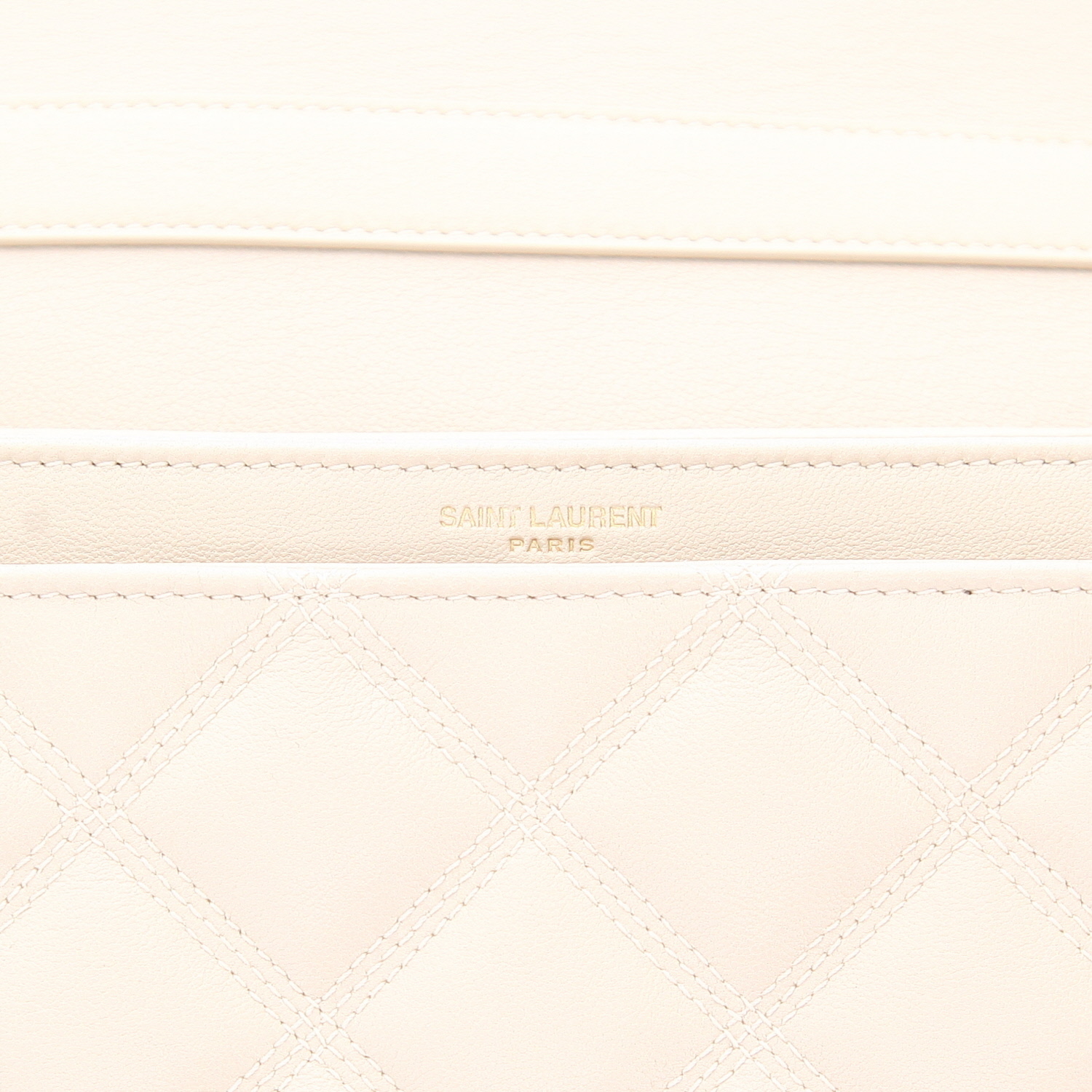 Borsa Saint Laurent  Becky in pelle trapuntata bianca - Detail D2