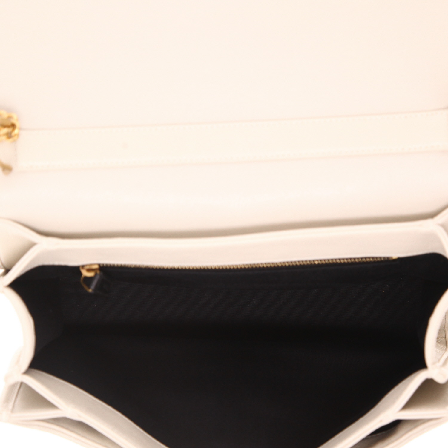 Bolso de mano Saint Laurent  Becky en cuero acolchado blanco - Detail D3