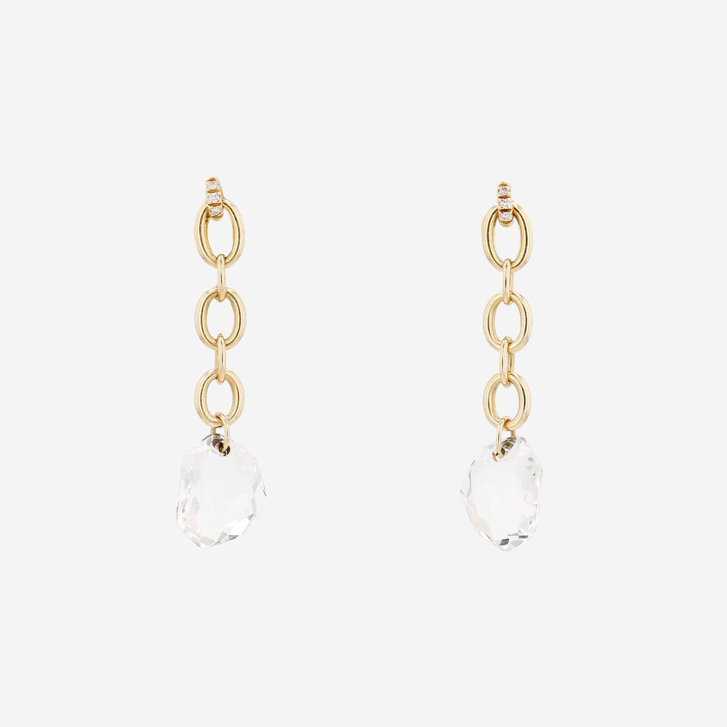 H. Stern Temptation Rock pendants earrings in yellow gold, rock crystal and diamonds