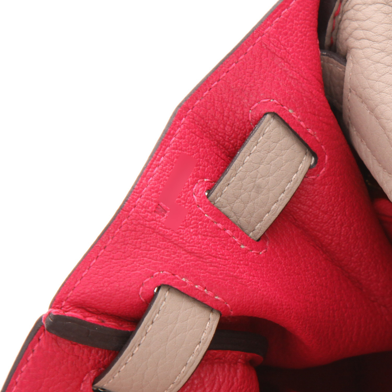 Borsa Hermès  Kelly 28 cm in pelle taurillon clemence grigio tortora - Detail D4