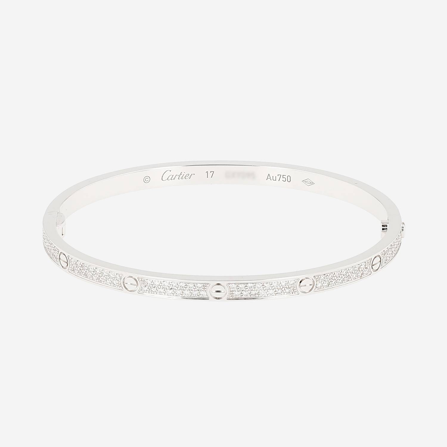 Cartier Love pavé small model bracelet in white gold and diamonds