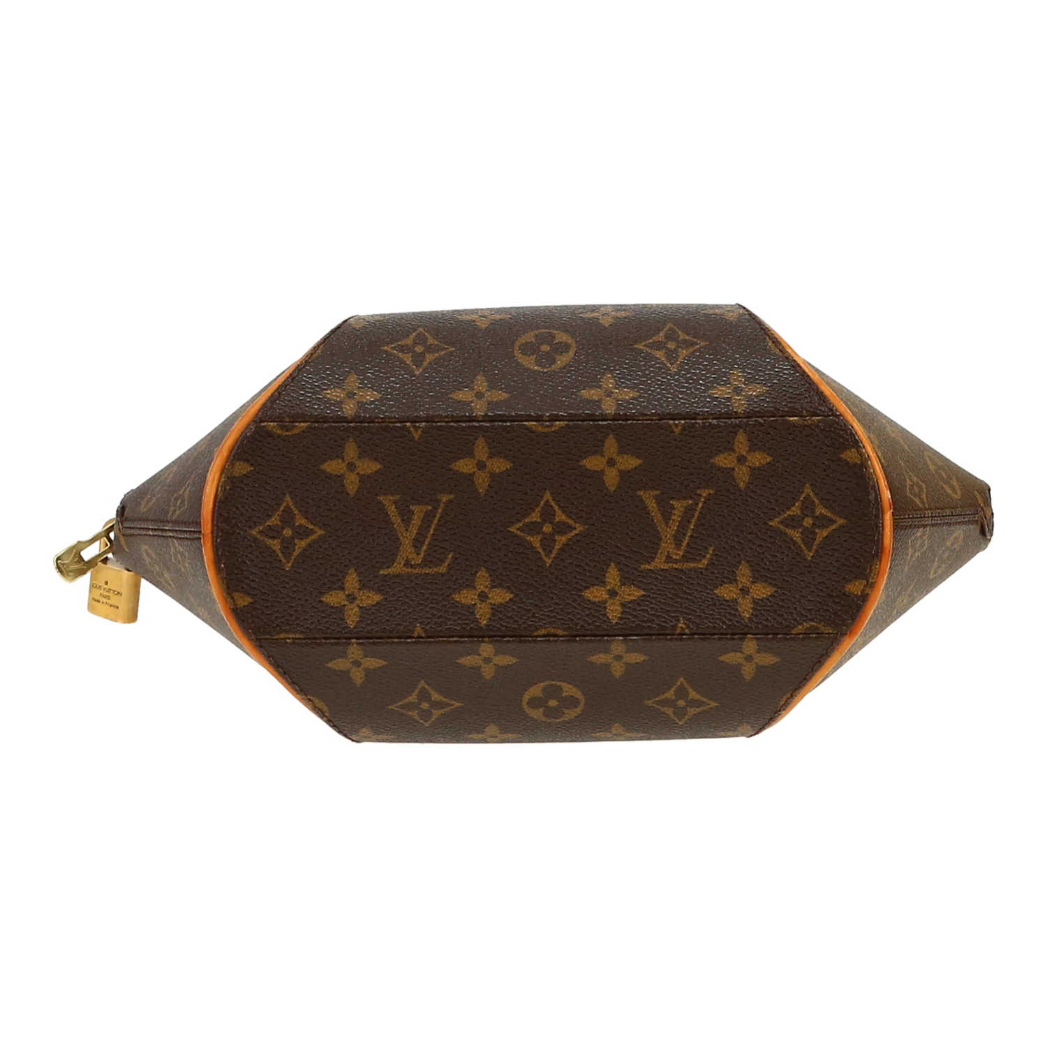 Louis Vuitton  Ellipse handbag  in brown monogram canvas  and natural leather - Detail D1