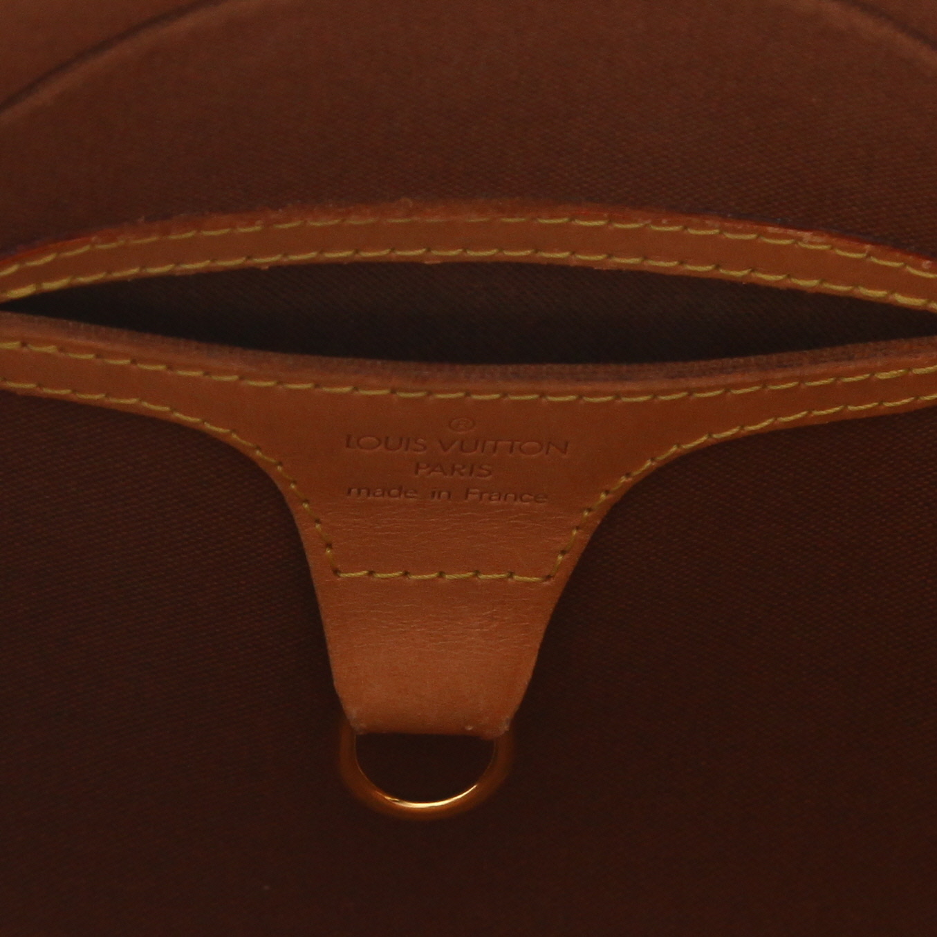 Sac à main Louis Vuitton  Ellipse en toile monogram marron et cuir naturel - Detail D2