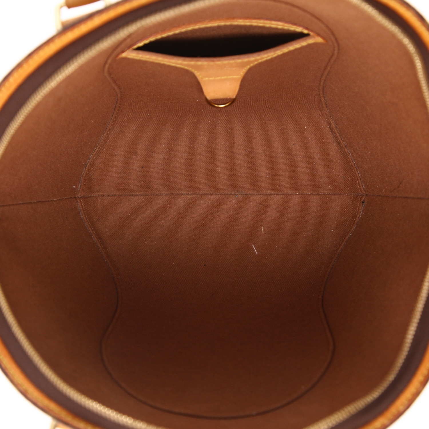 Sac à main Louis Vuitton  Ellipse en toile monogram marron et cuir naturel - Detail D3