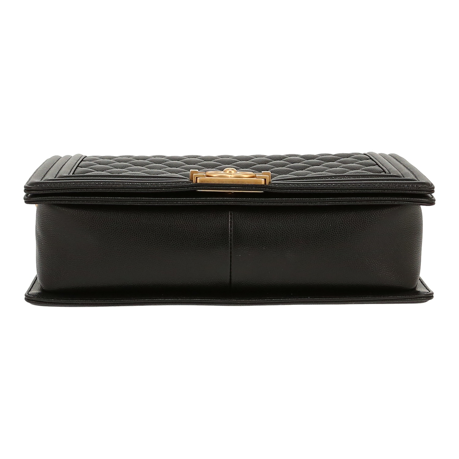 Bolso bandolera Chanel  Boy en cuero granulado acolchado negro - Detail D1