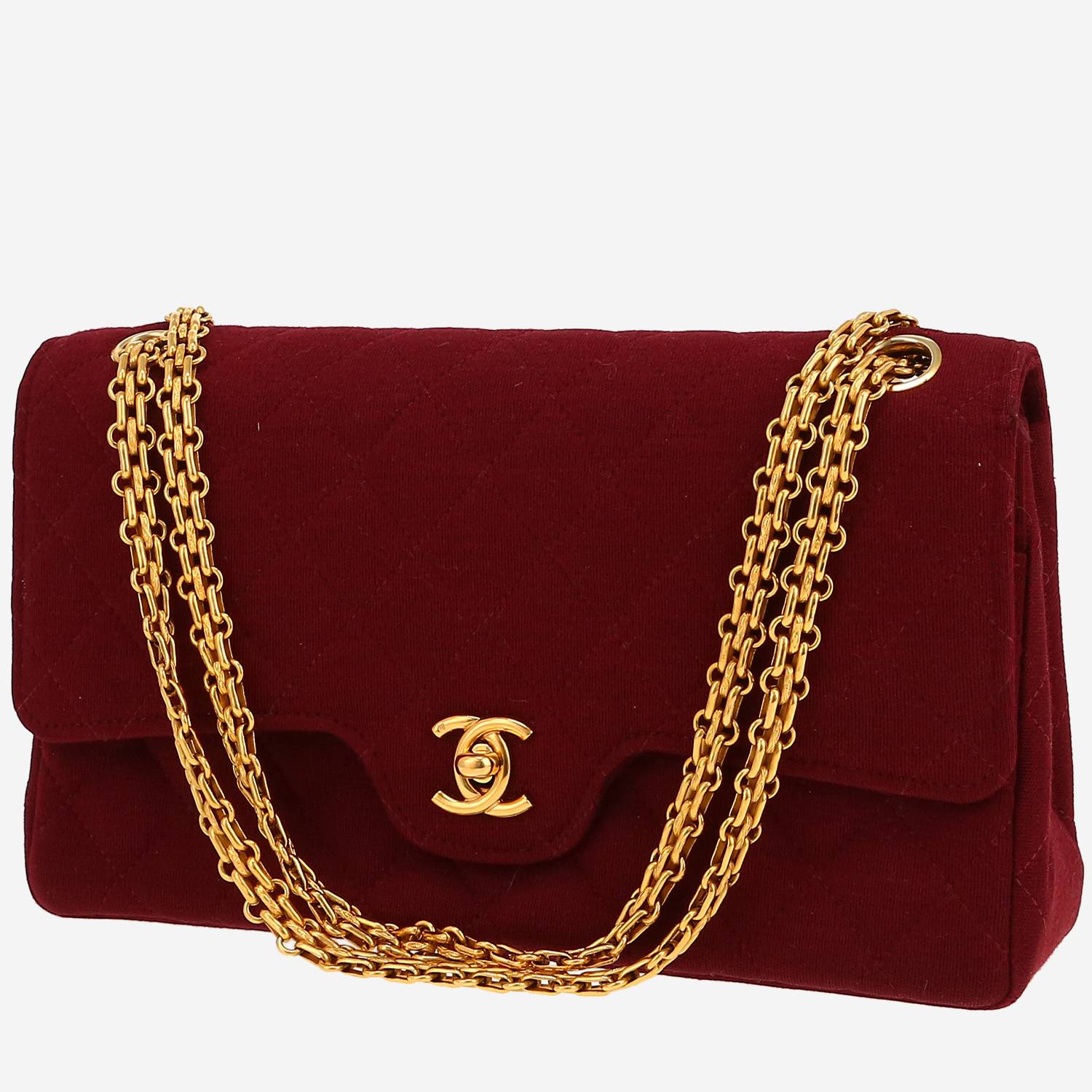Chanel  Timeless Vintage handbag  in burgundy jersey