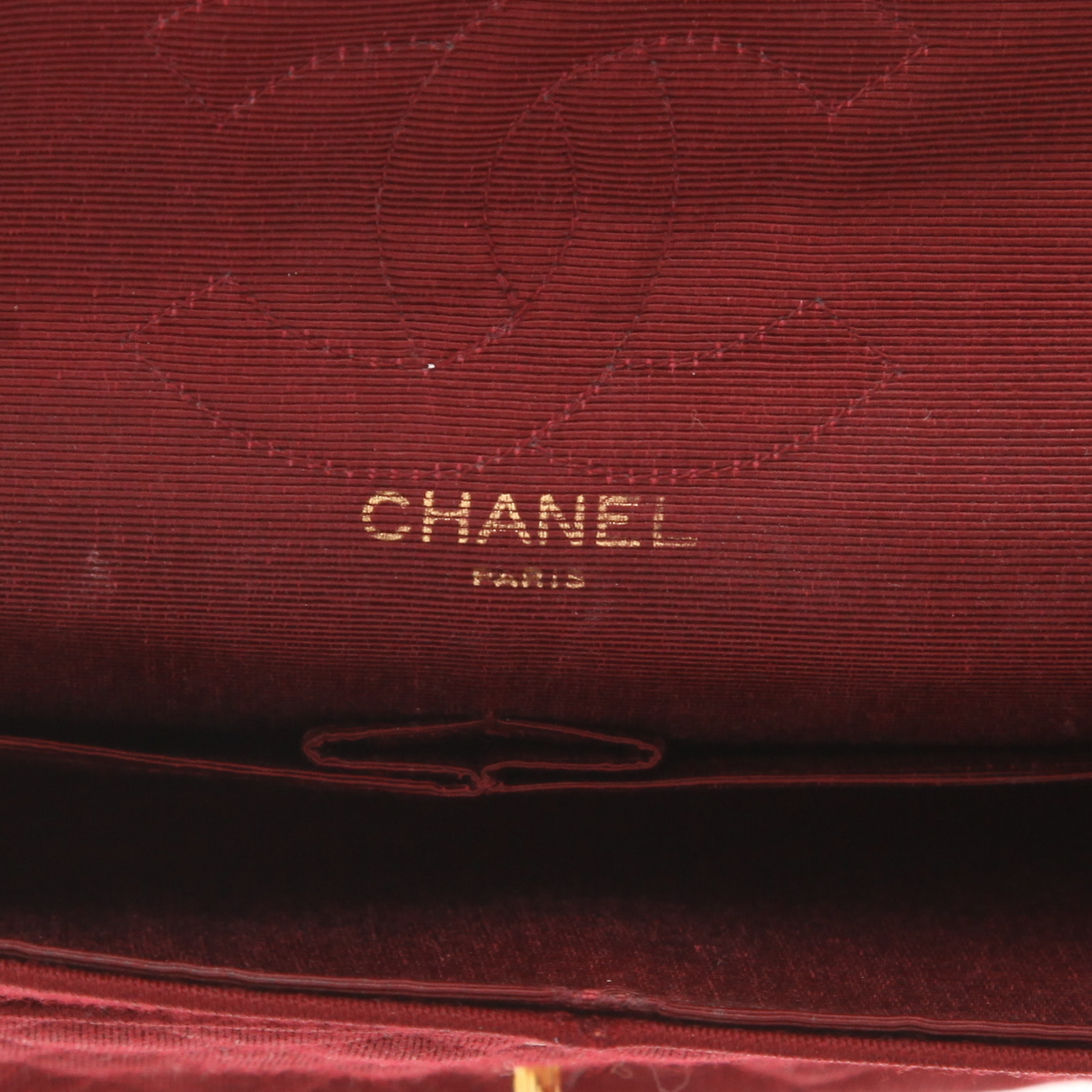 Chanel  Timeless Vintage handbag  in burgundy jersey - Detail D2