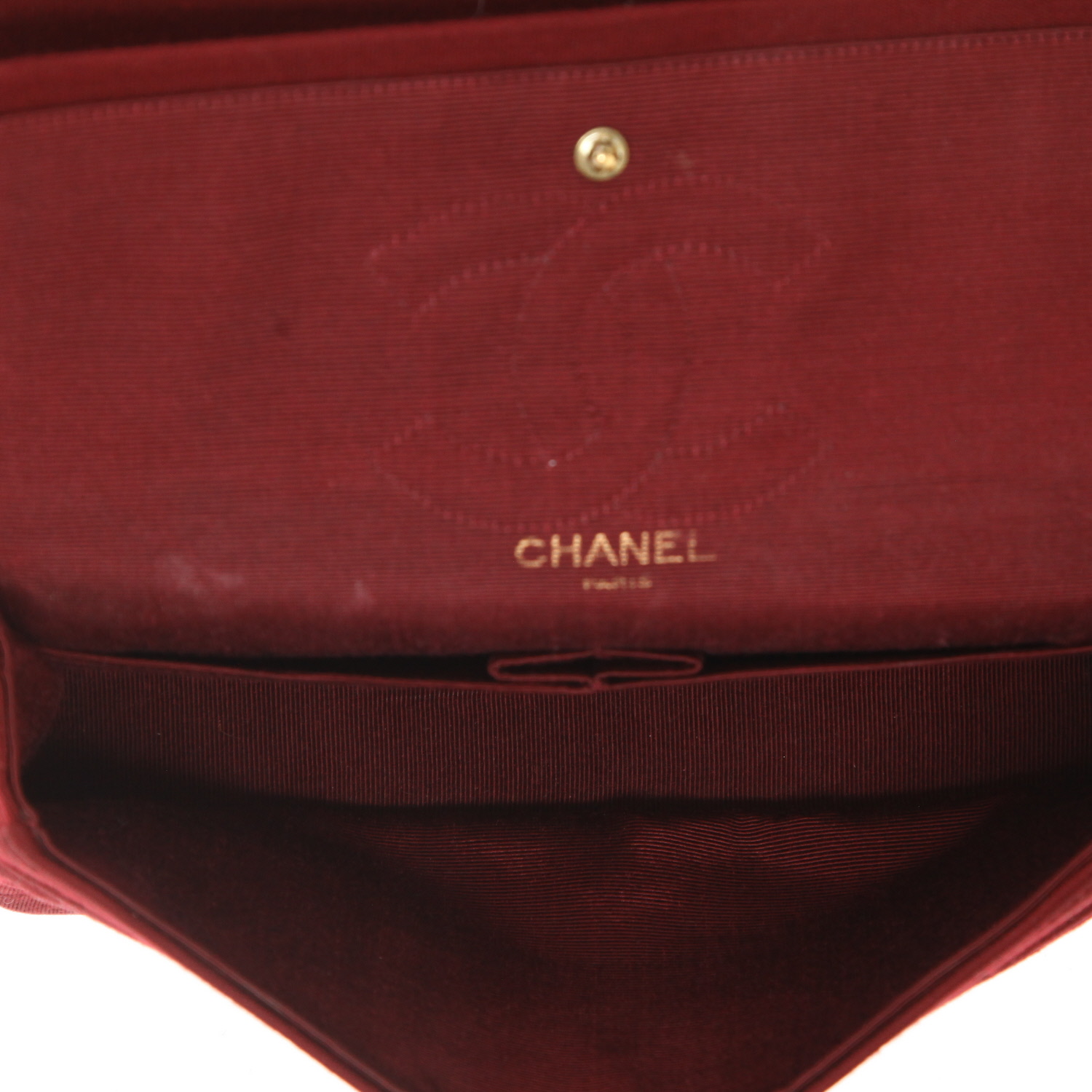 Chanel  Timeless Vintage handbag  in burgundy jersey - Detail D3
