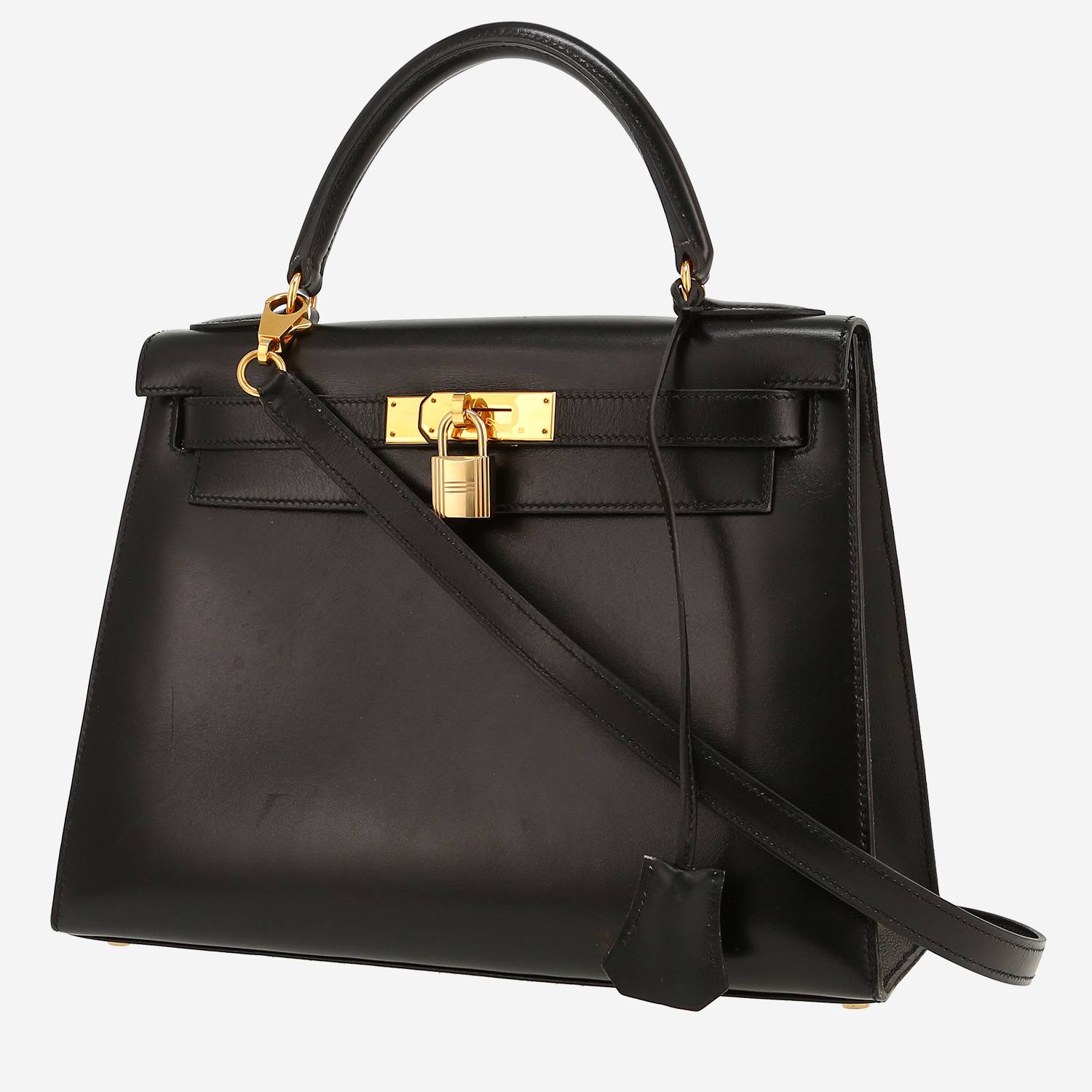 Hermès  Kelly 28 cm handbag  in black box leather