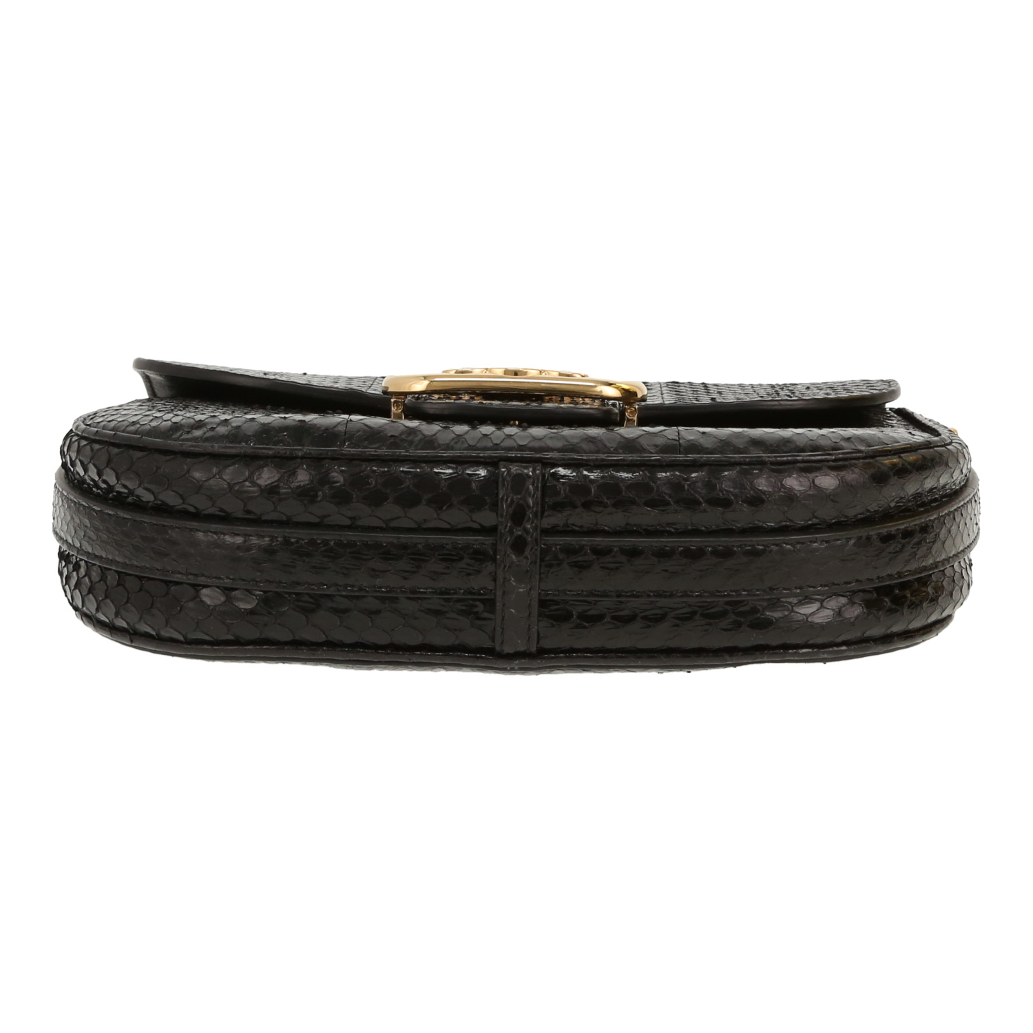 Sac à main Celine  Maillon Triomphe en python noir - Detail D1