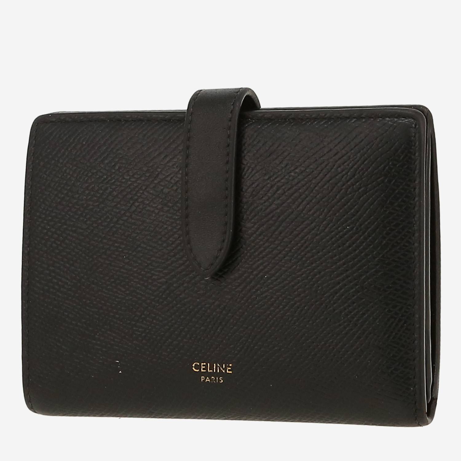 Celine   wallet  in black grained leather