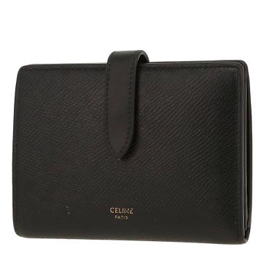 Billetera Celine   en cuero granulado negro