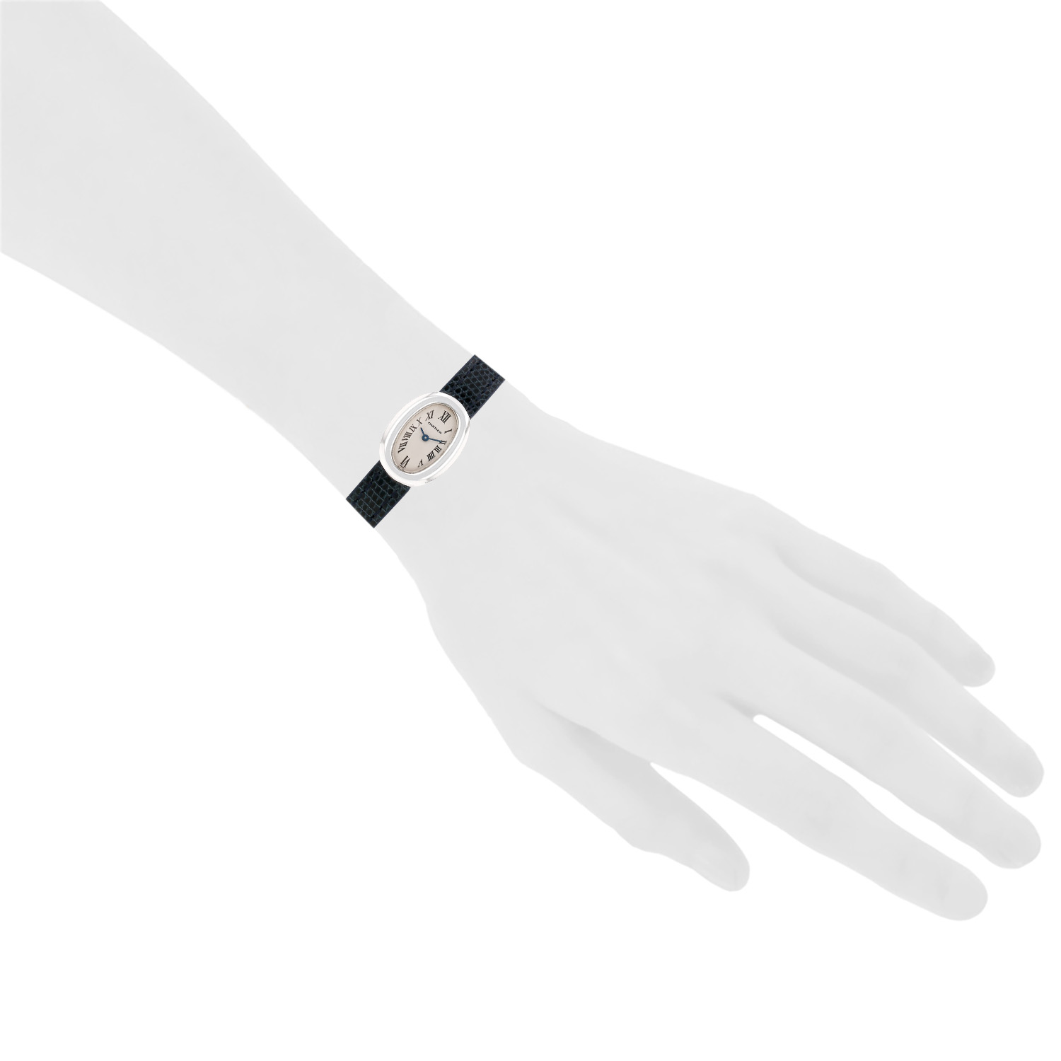 Reloj Cartier Baignoire mini  de oro blanco Ref: Cartier - 2369  Circa 1990 - Detail D1